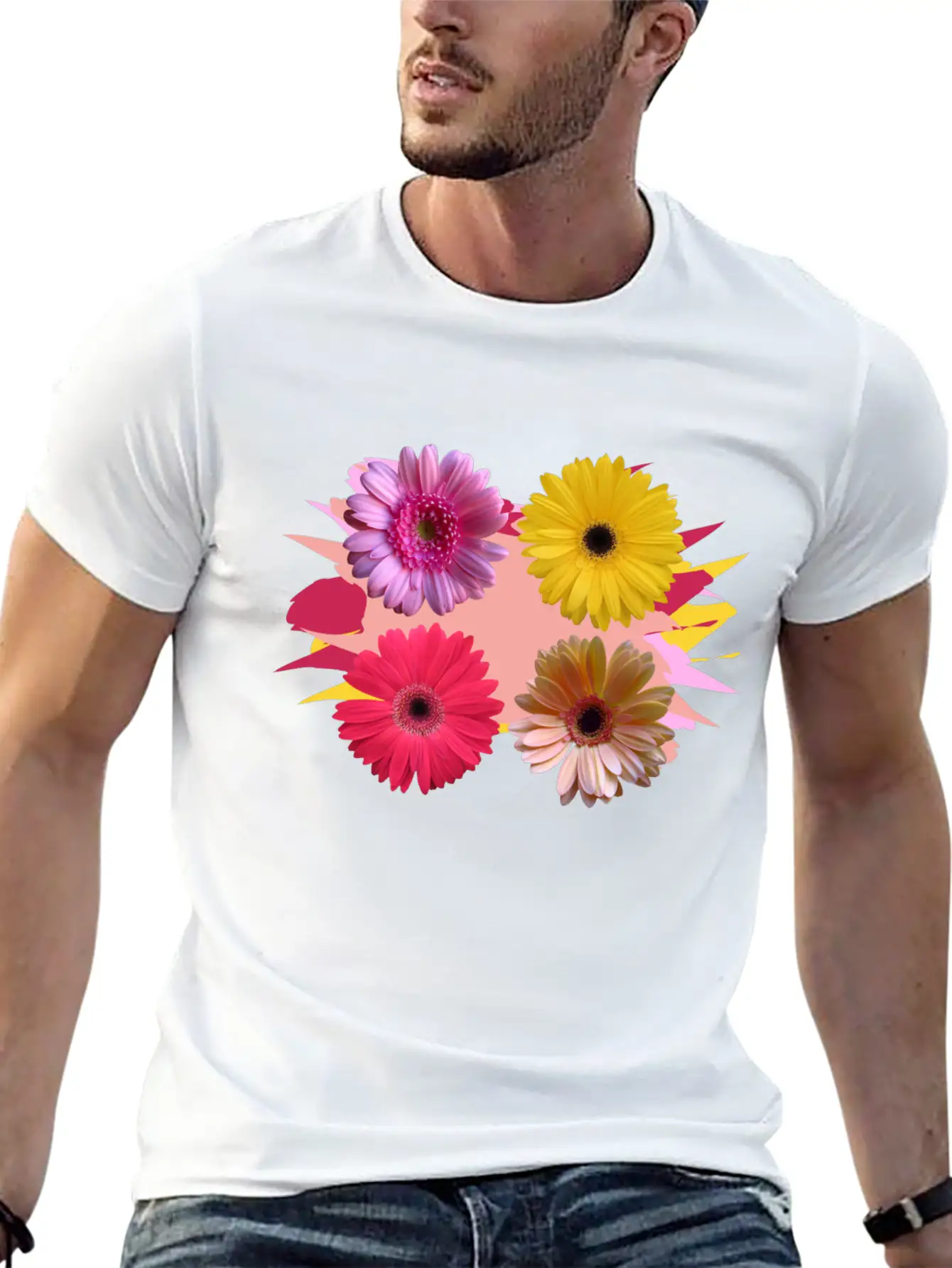 Gerbera Flowers, Daisies, Gerberas, Daisy, Bloom Stylish Everyday T-Shirt – Unisex Basic Cotton Tee