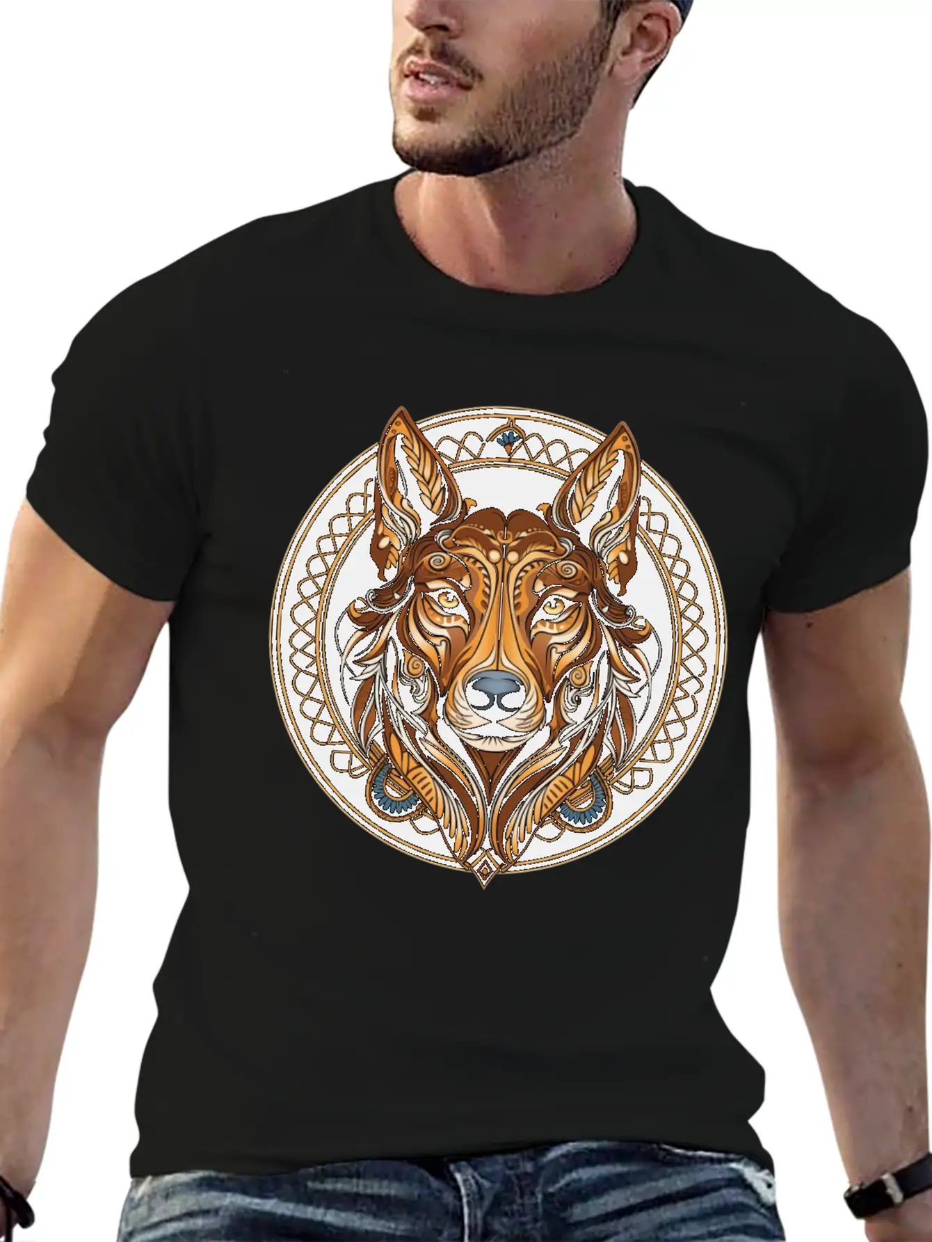 German Shepherd Funny Dog Art Nouveau Love Pet Mom Breathable Graphic T-Shirt – Perfect For Casual Days