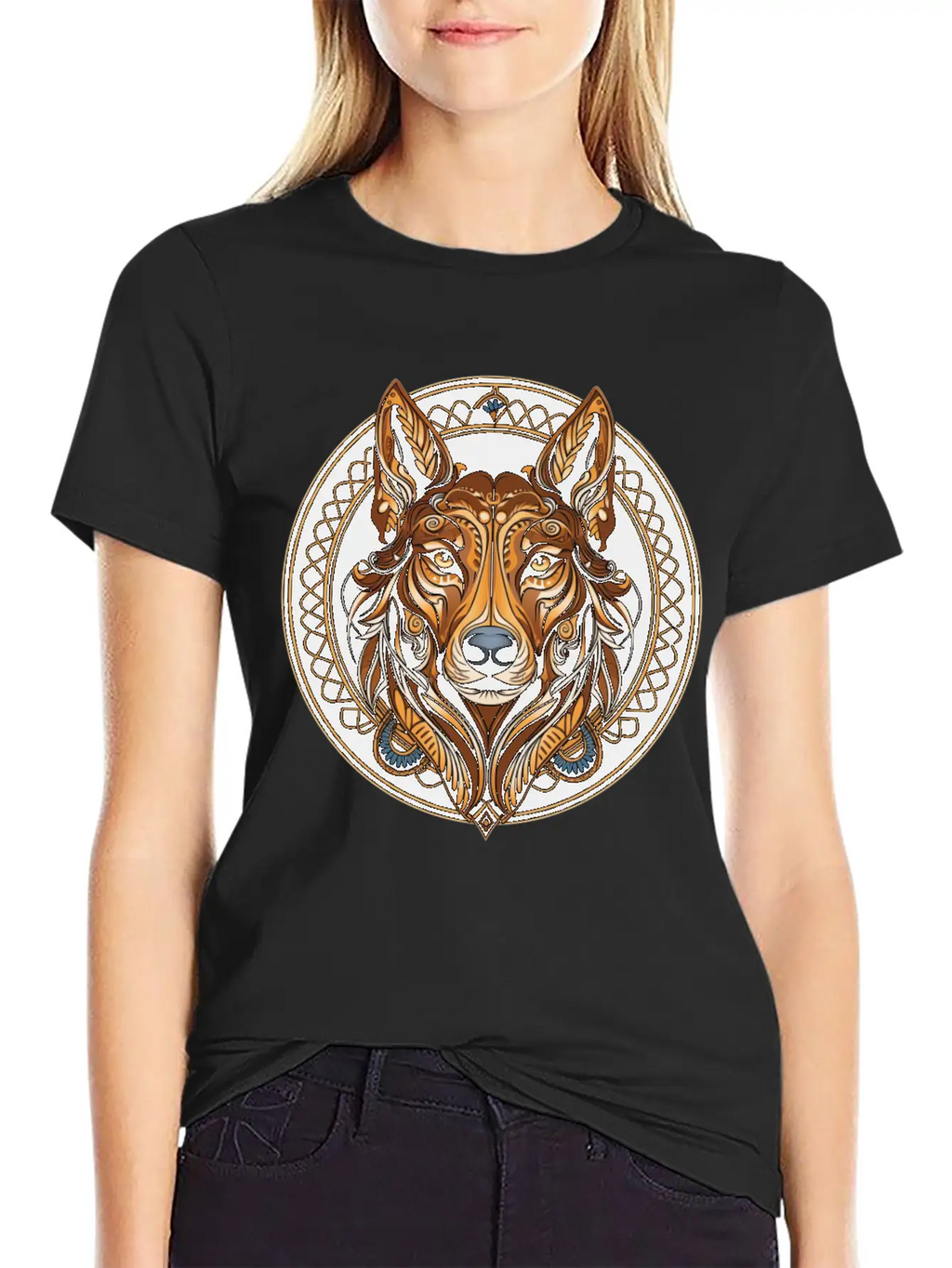 German Shepherd Funny Dog Art Nouveau Love Pet Mom Breathable Graphic T-Shirt – Perfect For Casual Days