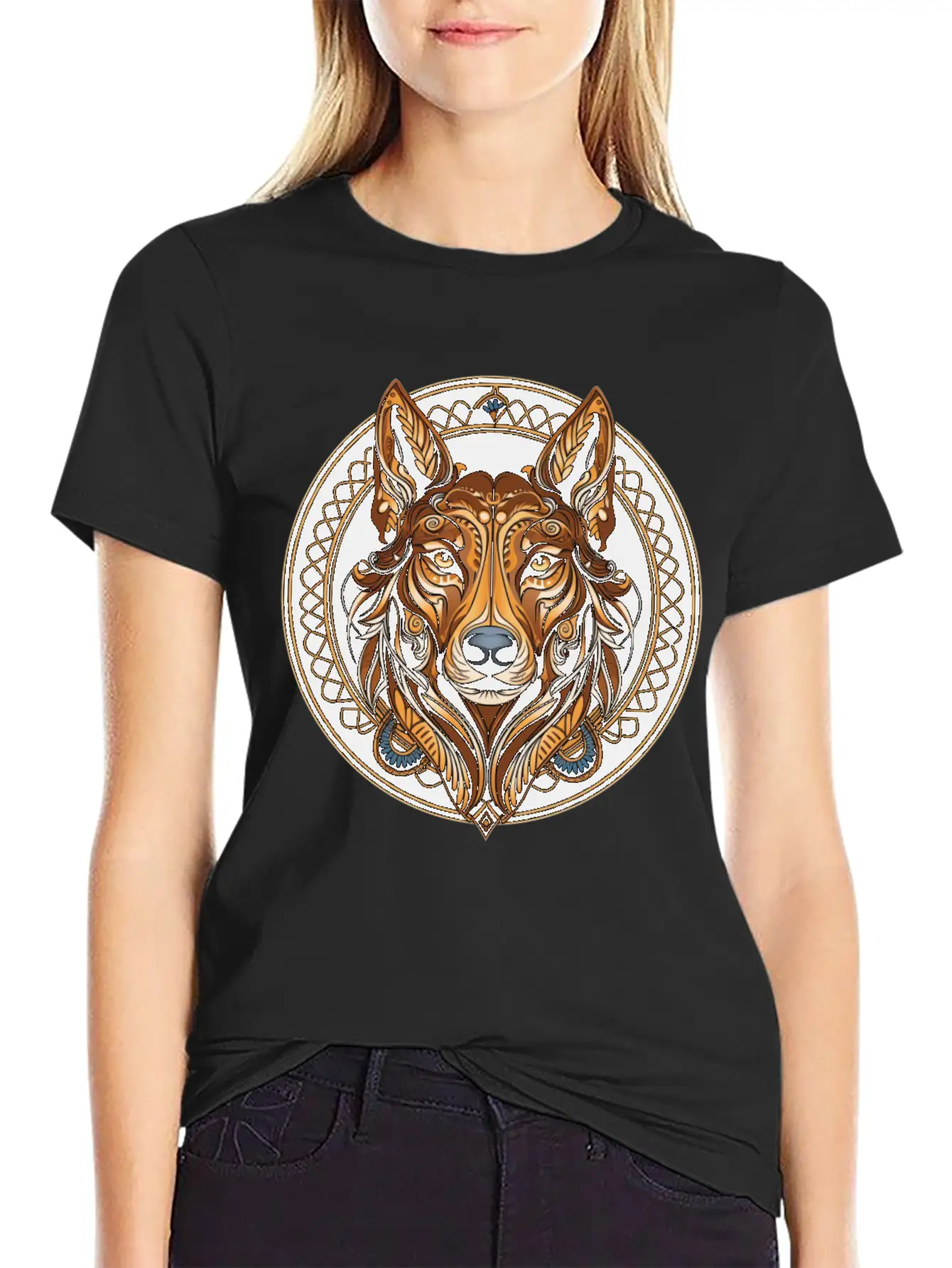 German Shepherd Funny Dog Art Nouveau Love Pet Mom Breathable Graphic T-Shirt – Perfect For Casual Days
