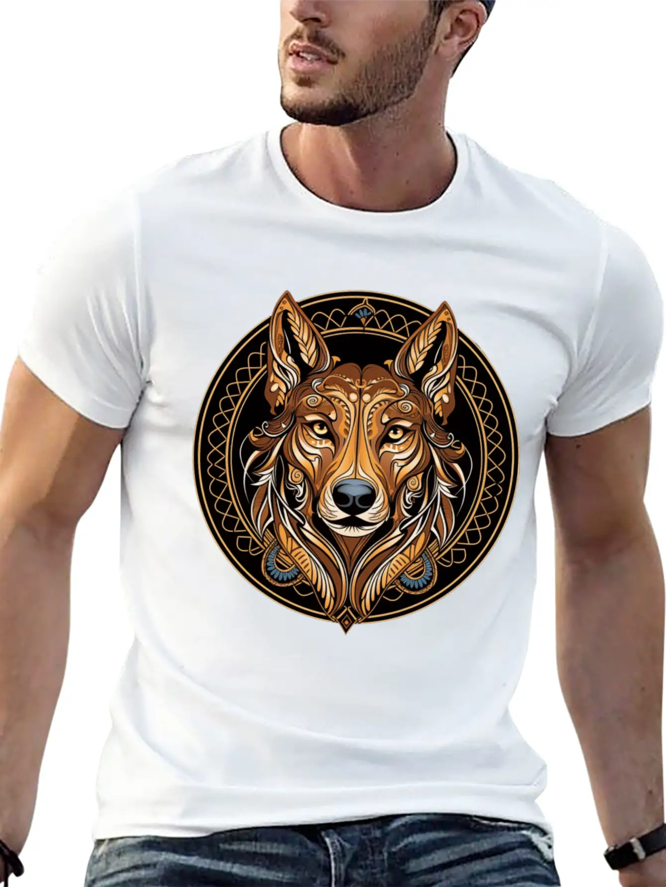 German Shepherd Funny Dog Art Nouveau Love Pet Mom Breathable Graphic T-Shirt – Perfect For Casual Days
