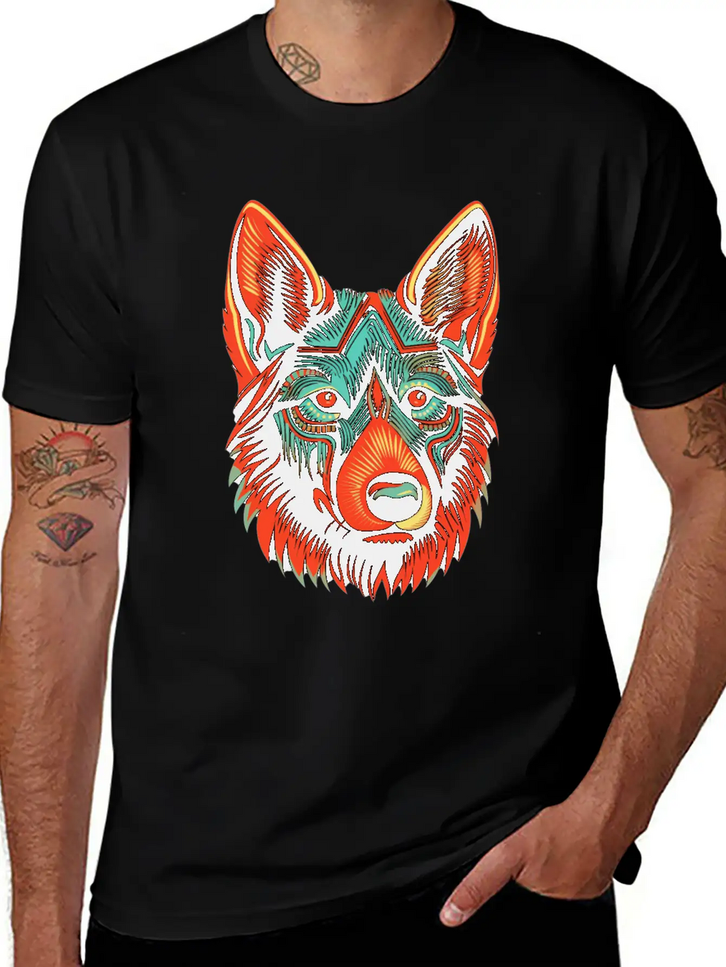 German Shepherd Funny Dog Street Art Comic Pet Breathable Soft Cotton T-Shirt – Timeless Casual Look