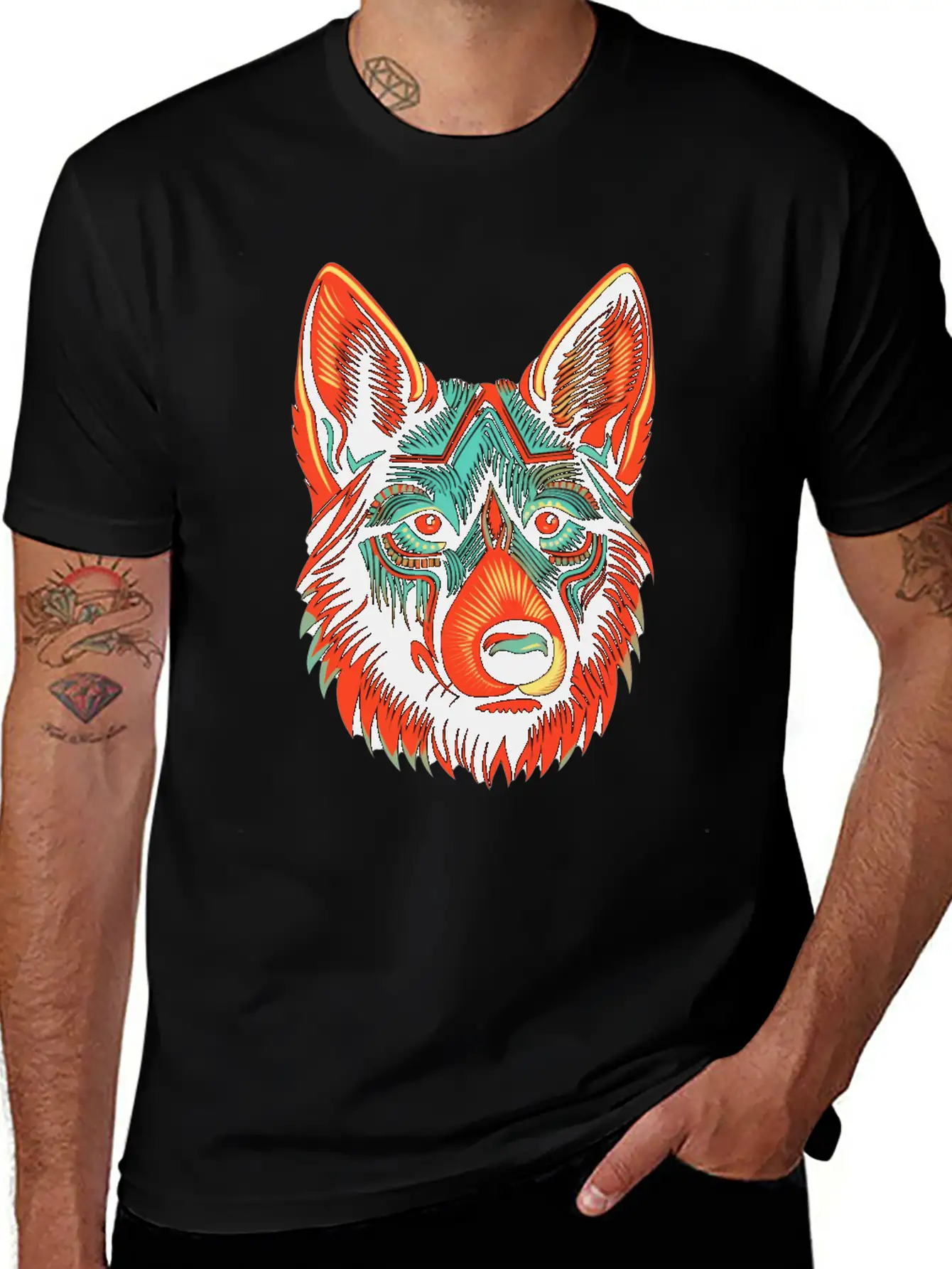 German Shepherd Funny Dog Street Art Comic Pet Breathable Soft Cotton T-Shirt – Timeless Casual Look