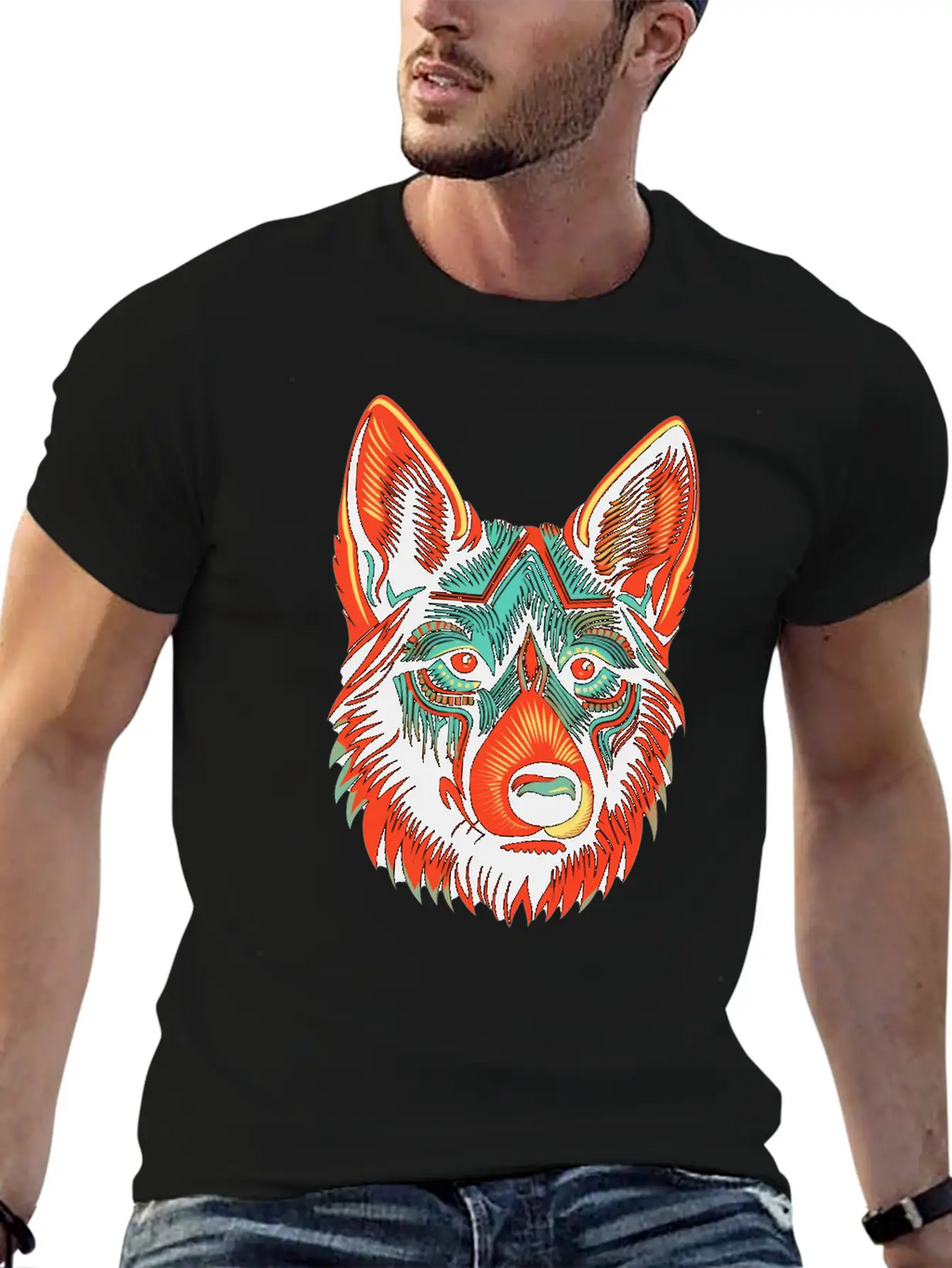 German Shepherd Funny Dog Street Art Comic Pet Breathable Soft Cotton T-Shirt – Timeless Casual Look
