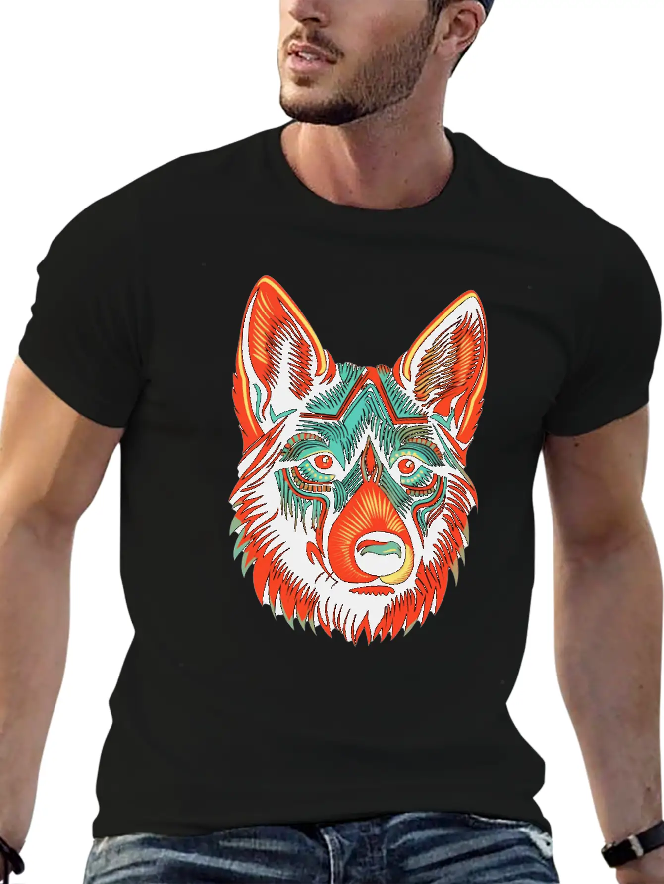 German Shepherd Funny Dog Street Art Comic Pet Breathable Soft Cotton T-Shirt – Timeless Casual Look