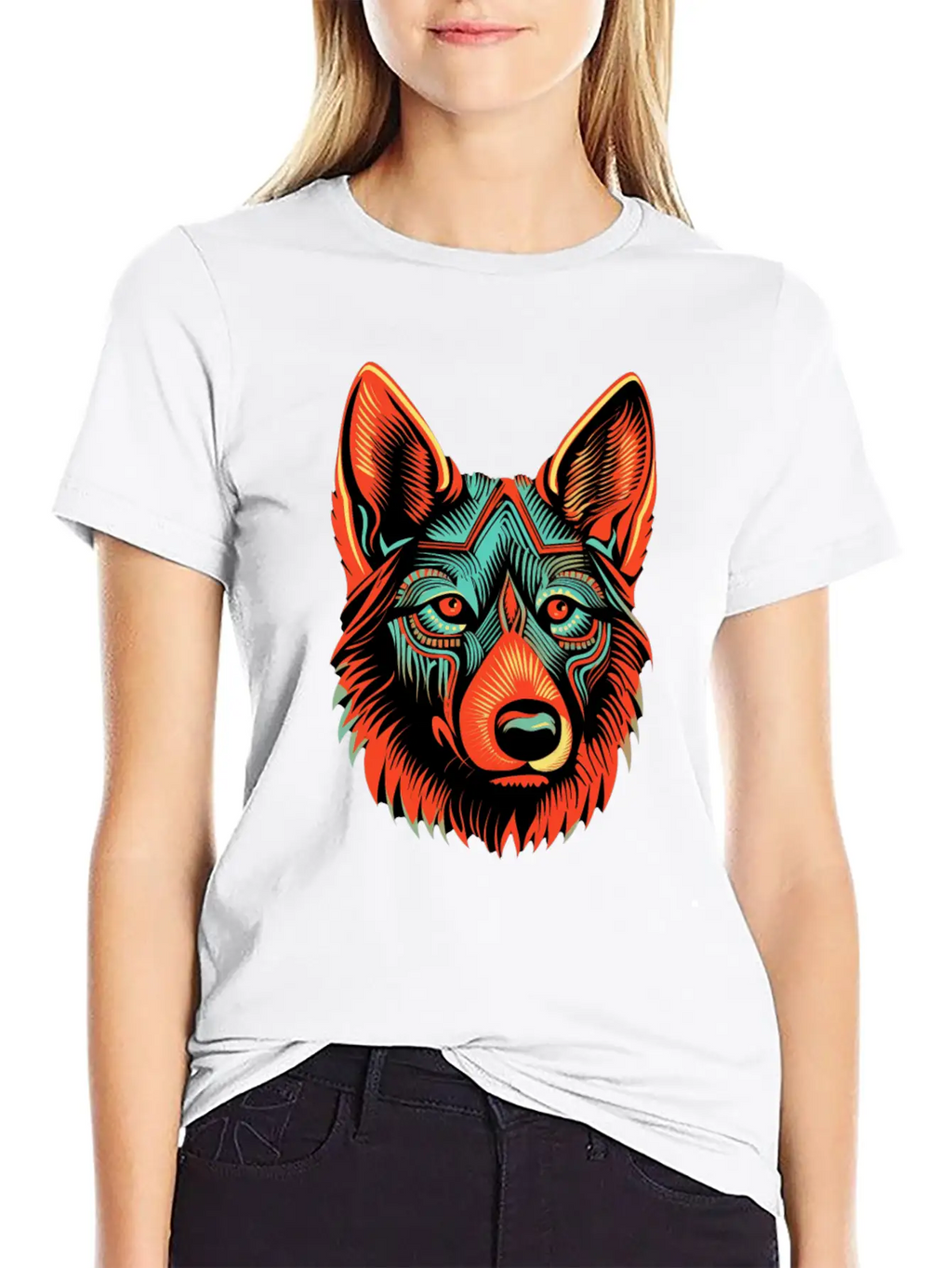 German Shepherd Funny Dog Street Art Comic Pet Breathable Soft Cotton T-Shirt – Timeless Casual Look