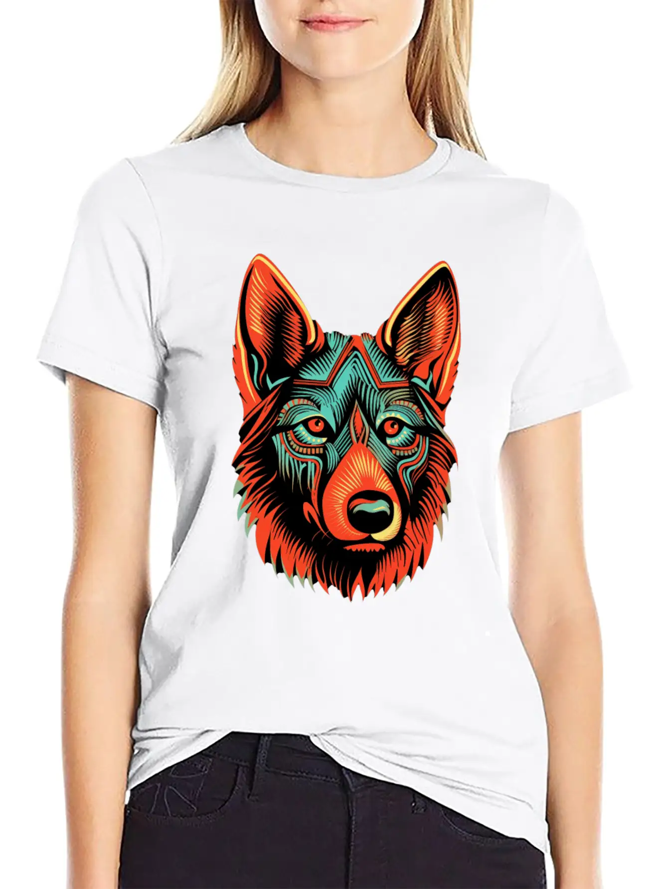 German Shepherd Funny Dog Street Art Comic Pet Breathable Soft Cotton T-Shirt – Timeless Casual Look