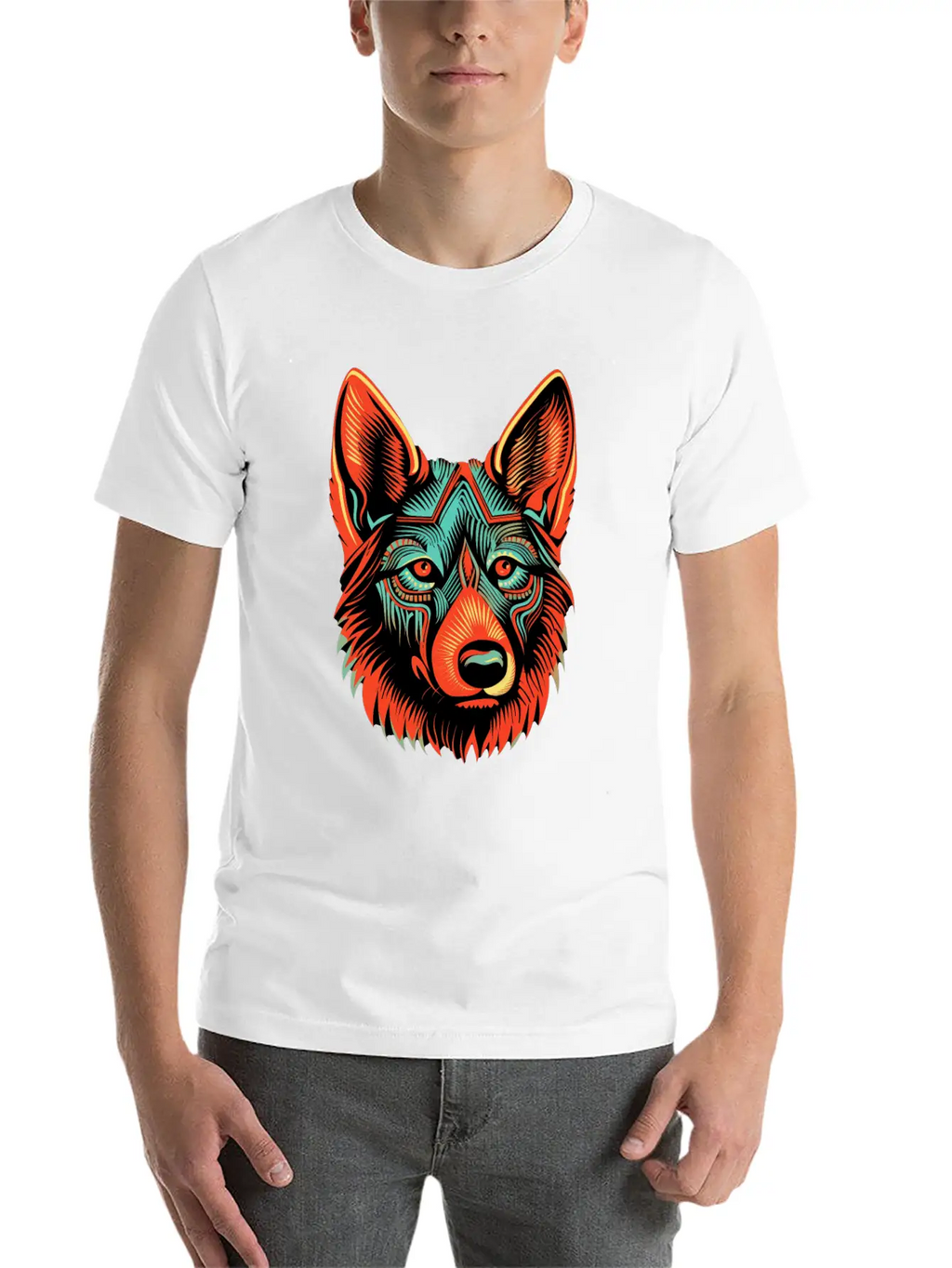 German Shepherd Funny Dog Street Art Comic Pet Breathable Soft Cotton T-Shirt – Timeless Casual Look