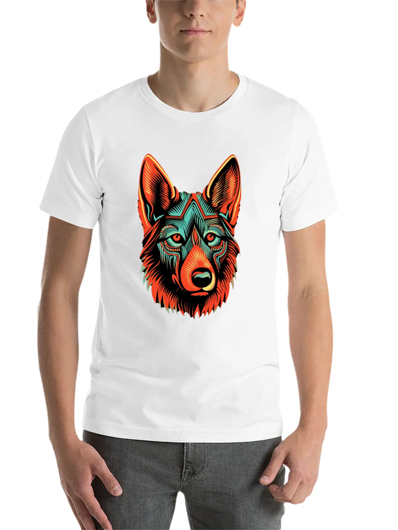 German Shepherd Funny Dog Street Art Comic Pet Breathable Soft Cotton T-Shirt – Timeless Casual Look