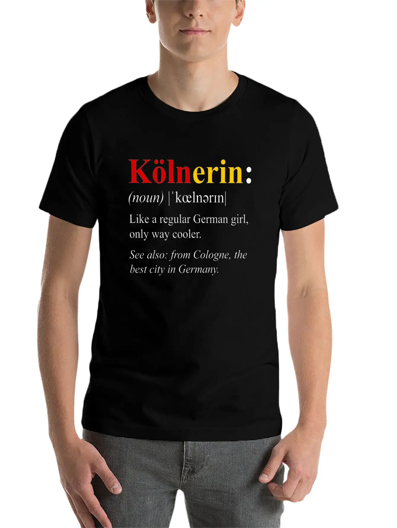 Germany Flag Cologne Design Kolnerin Definition Breathable Soft Cotton T-Shirt – Timeless Casual Look