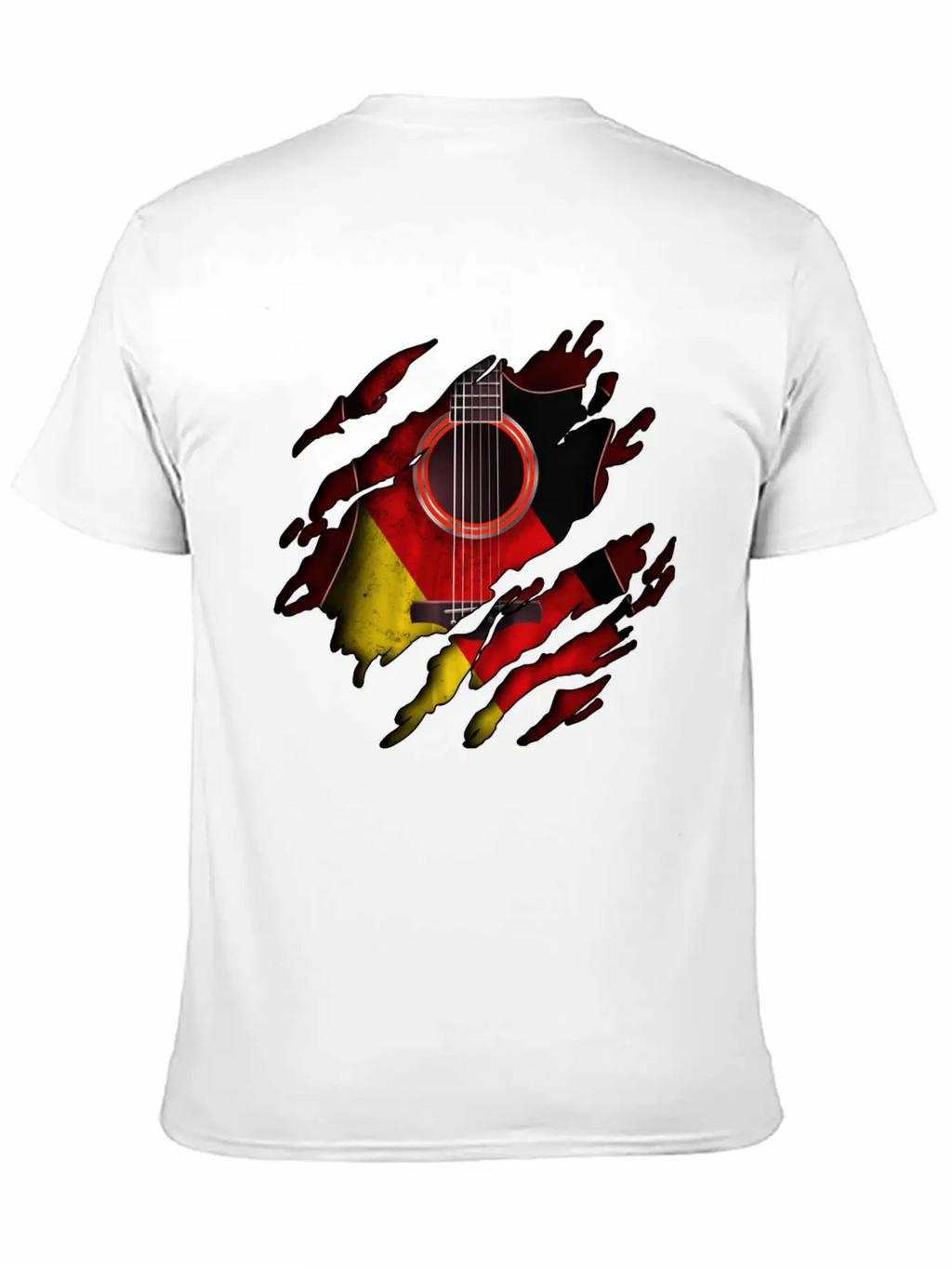 Germany Flag Inside Guitar Essential Cotton Tee For Daily Outfits – Unisex Style
