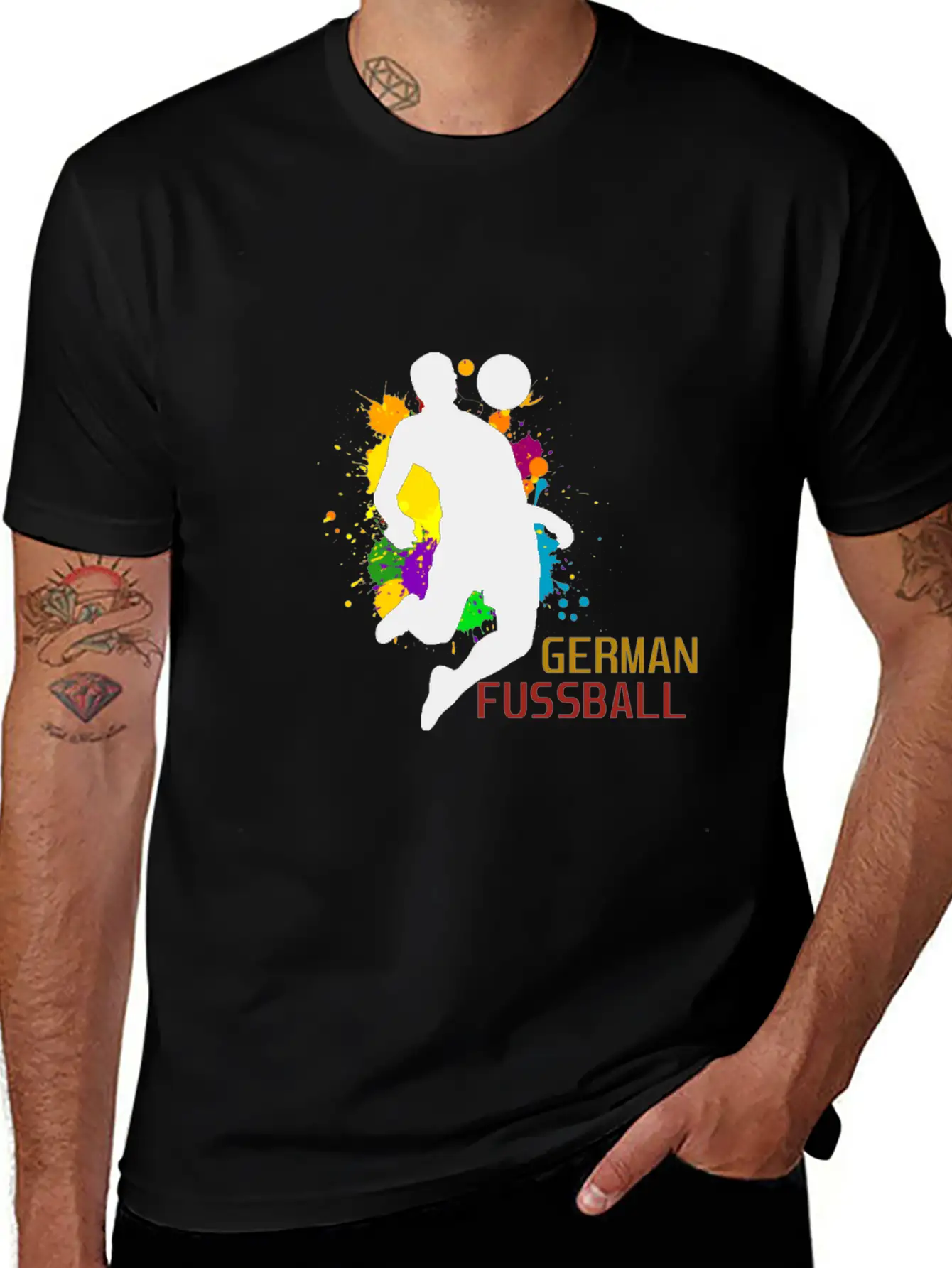 (Germany Flag Scratch) Breathable Soft Cotton T-Shirt – Timeless Casual Look