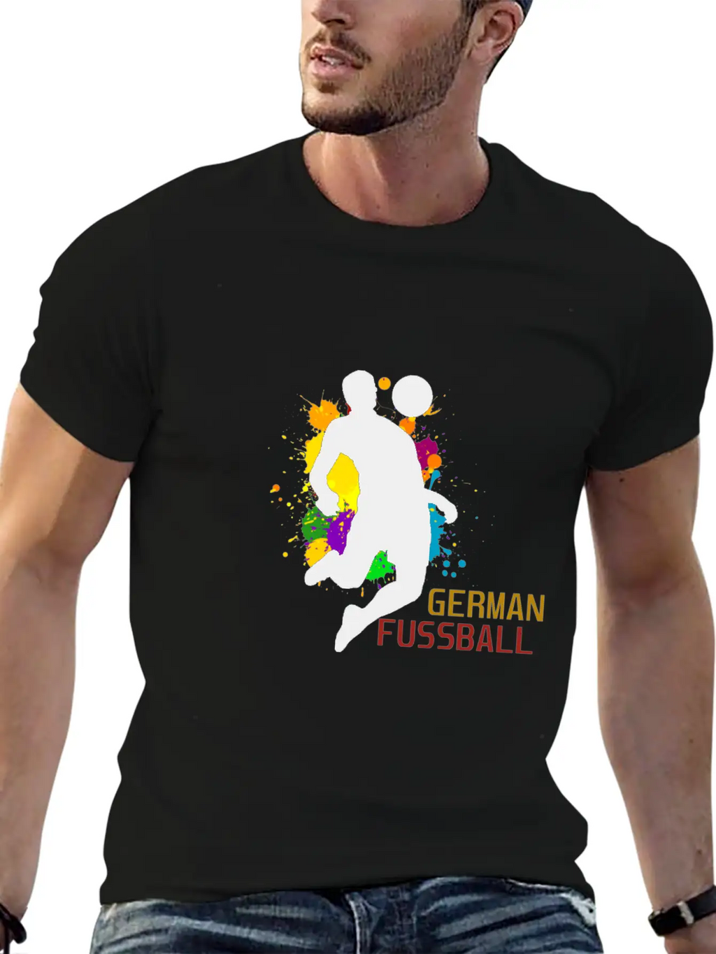 (Germany Flag Scratch) Breathable Soft Cotton T-Shirt – Timeless Casual Look