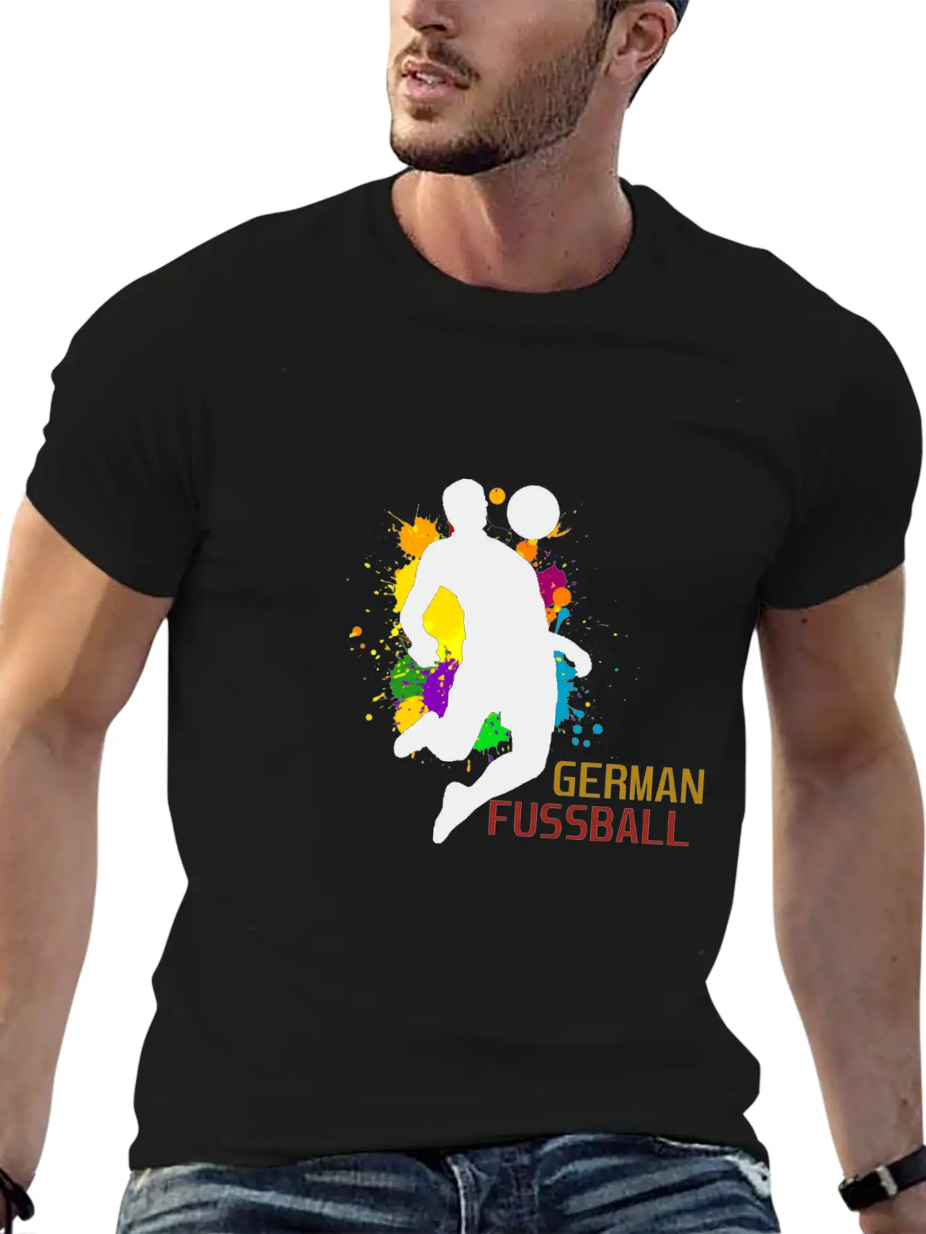 (Germany Flag Scratch) Breathable Soft Cotton T-Shirt – Timeless Casual Look