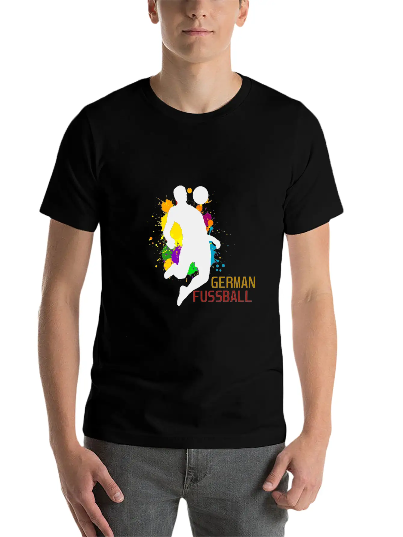 (Germany Flag Scratch) Breathable Soft Cotton T-Shirt – Timeless Casual Look