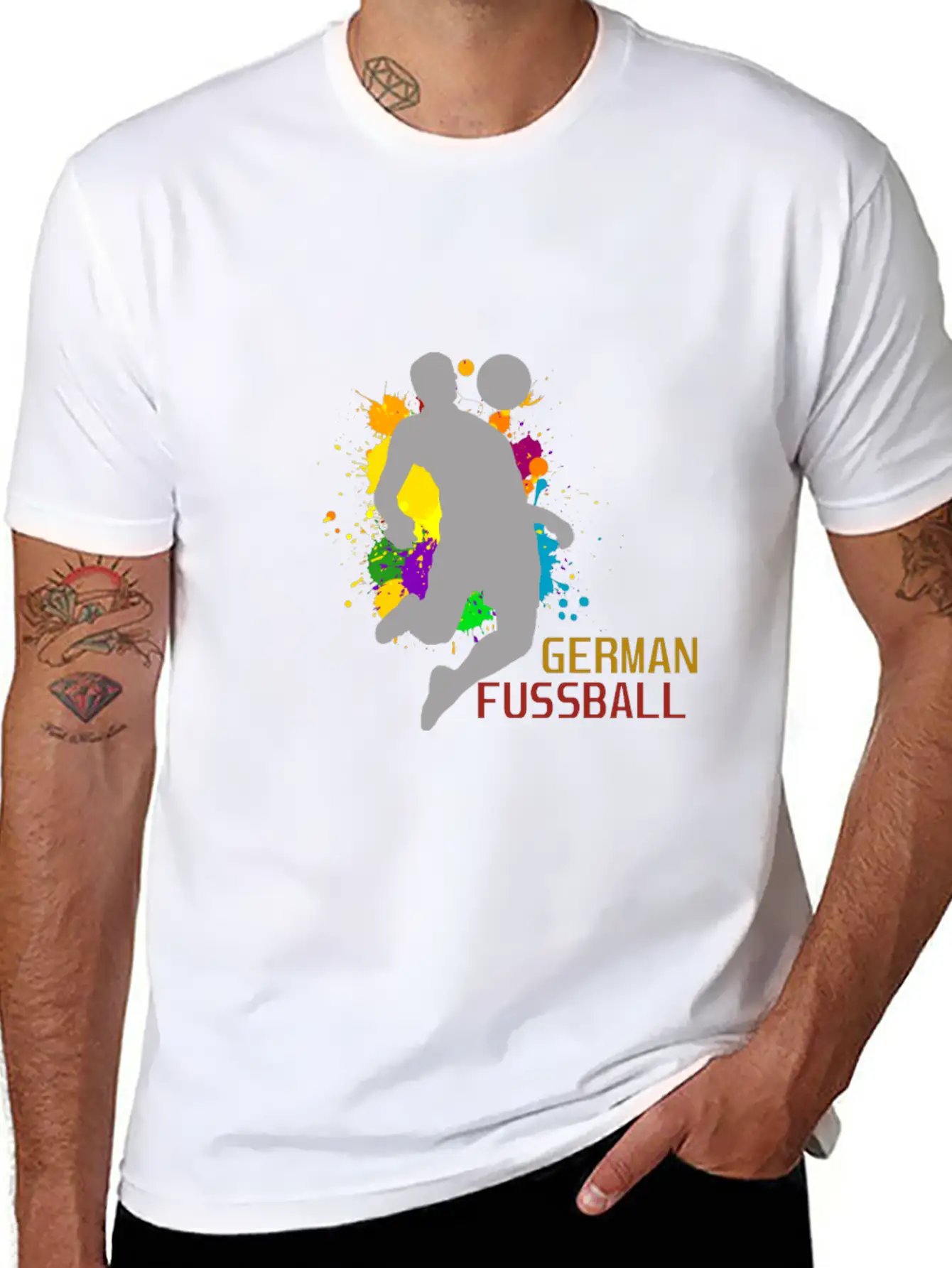 (Germany Flag Scratch) Breathable Soft Cotton T-Shirt – Timeless Casual Look