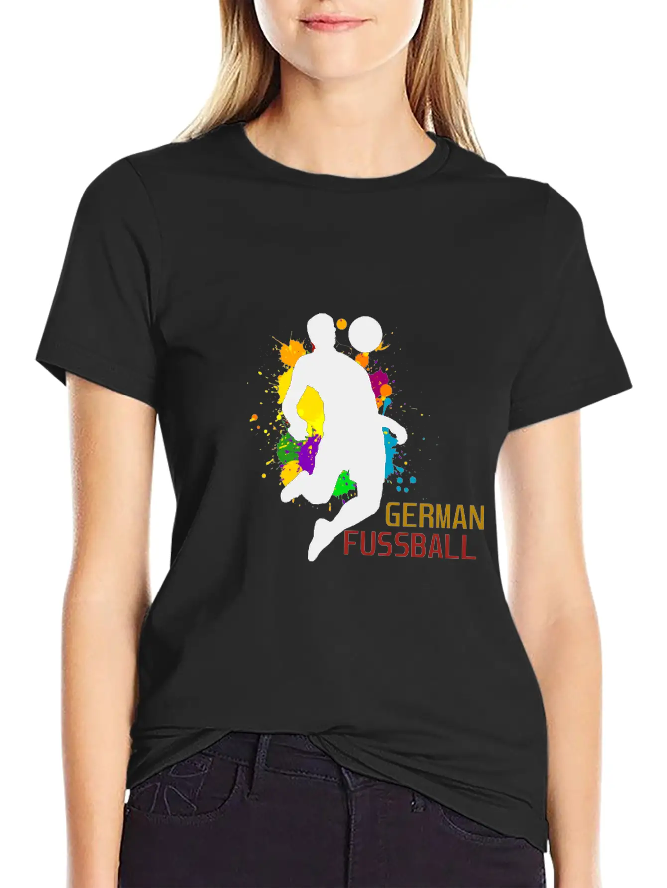 (Germany Flag Scratch) Breathable Soft Cotton T-Shirt – Timeless Casual Look