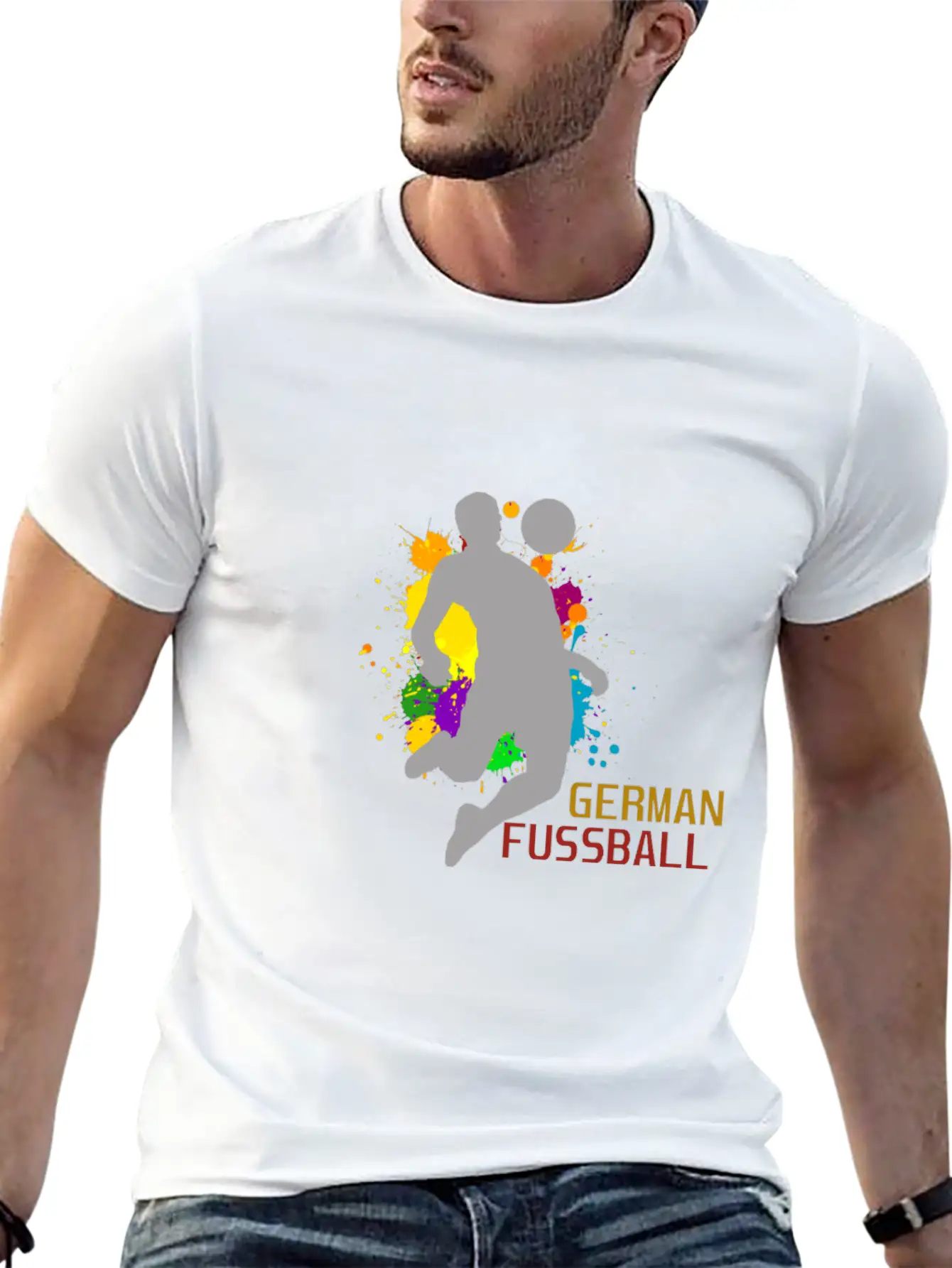 (Germany Flag Scratch) Breathable Soft Cotton T-Shirt – Timeless Casual Look