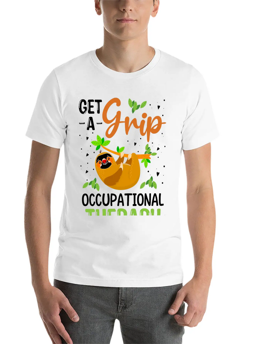 Get A Grip Occupational Therapy, Funny Healthcare Breathable Soft Cotton T-Shirt – Timeless Casual Look