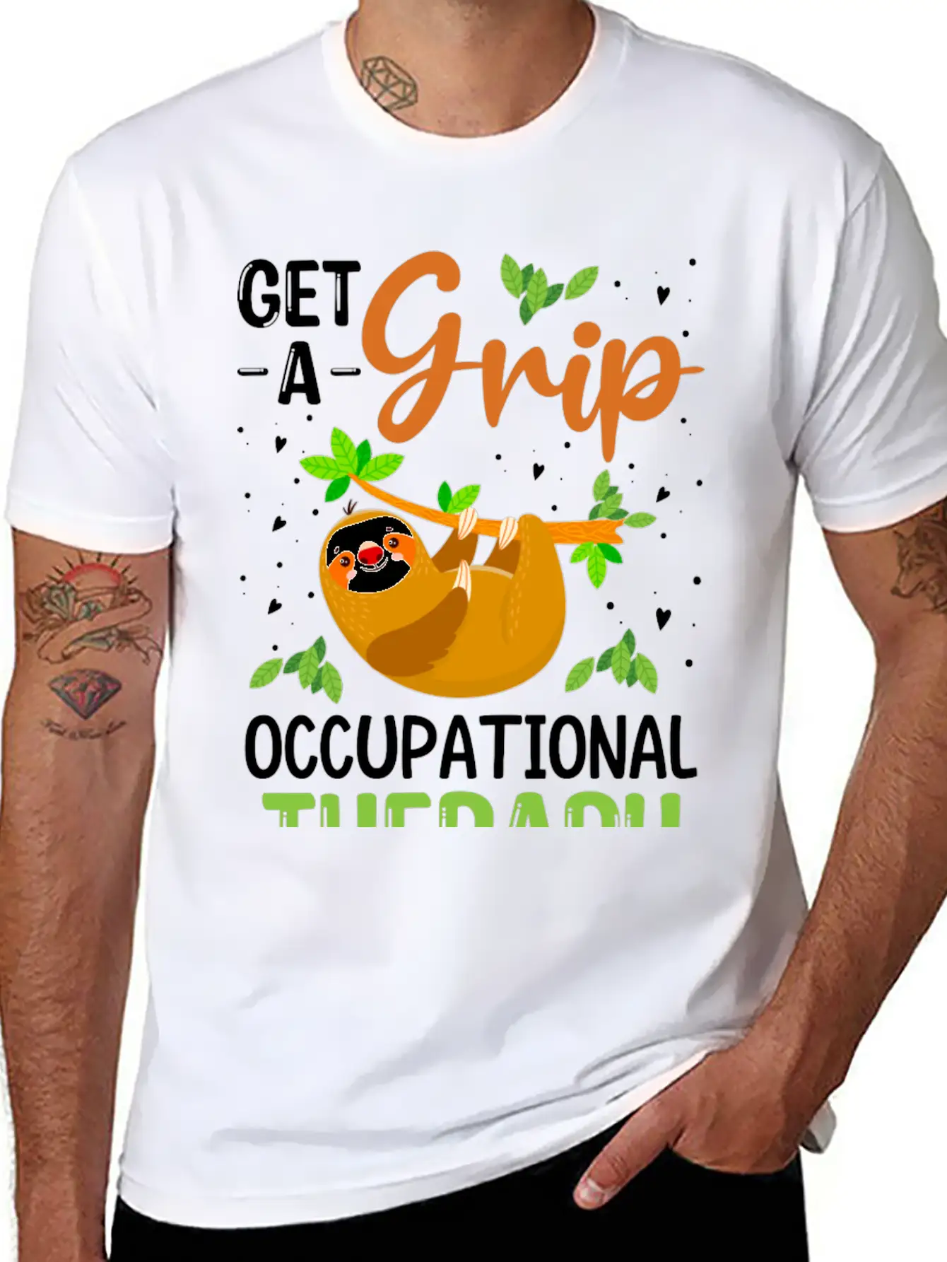Get A Grip Occupational Therapy, Funny Healthcare Breathable Soft Cotton T-Shirt – Timeless Casual Look
