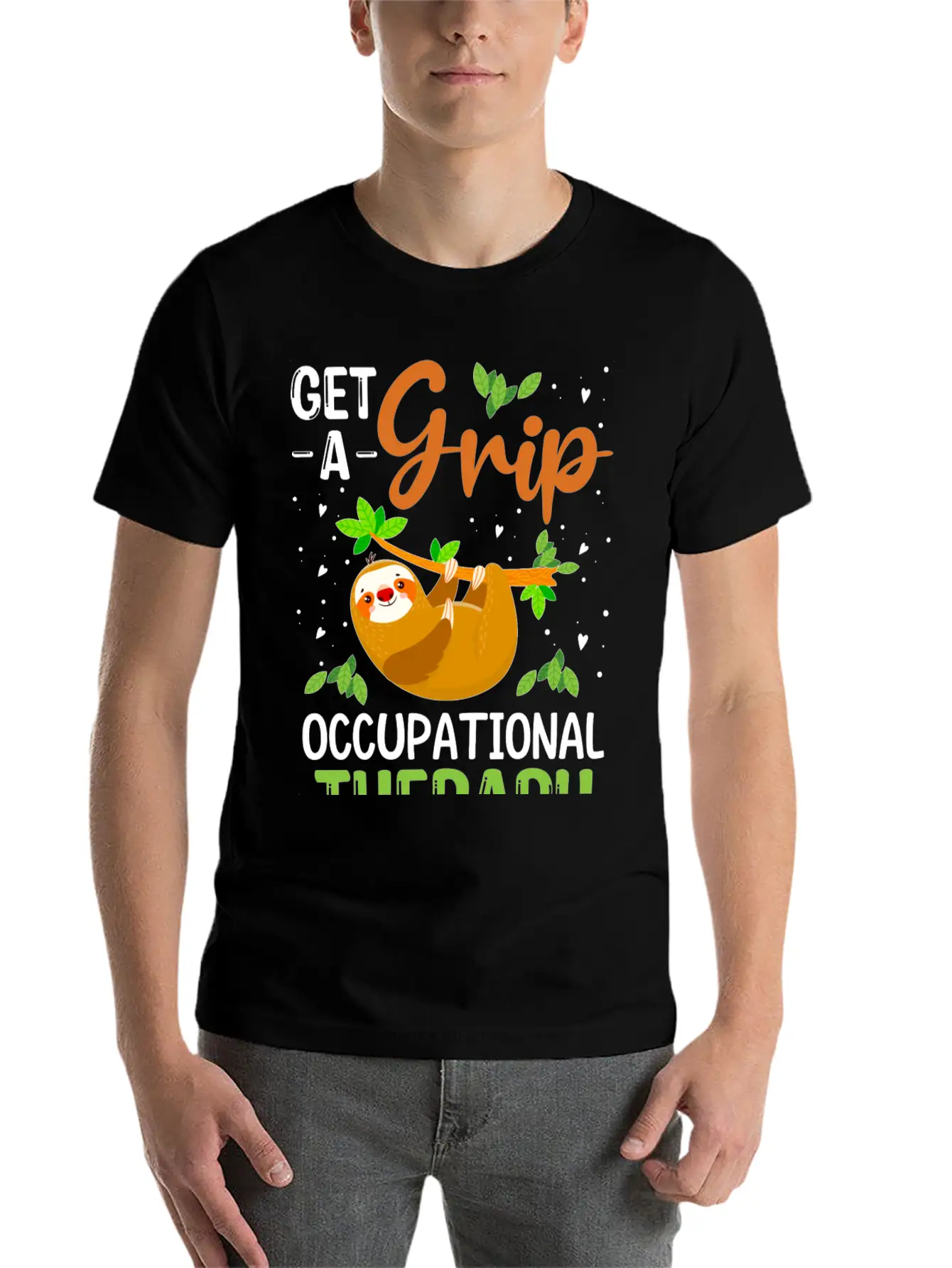 Get A Grip Occupational Therapy, Funny Healthcare Breathable Soft Cotton T-Shirt – Timeless Casual Look
