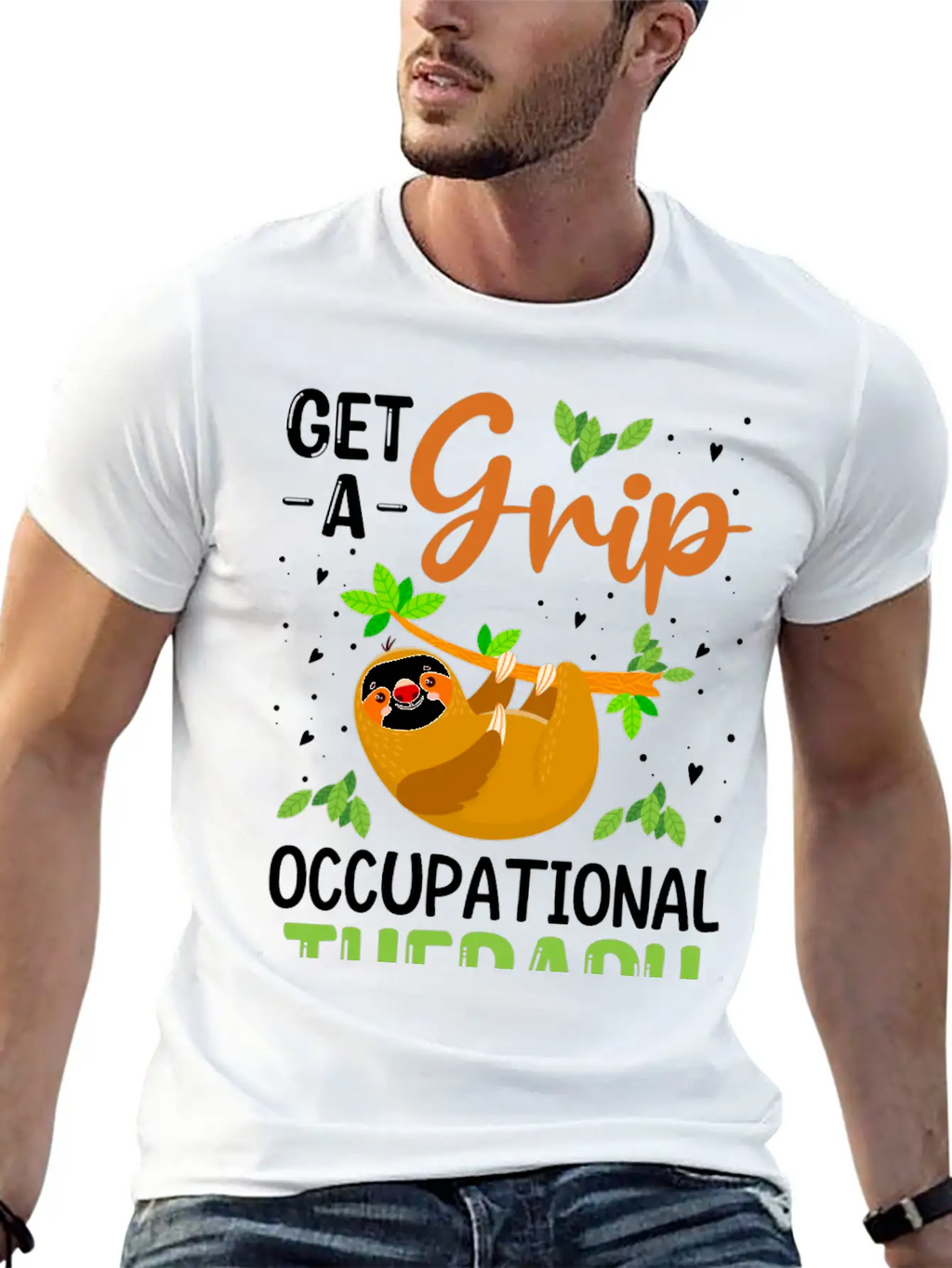 Get A Grip Occupational Therapy, Funny Healthcare Breathable Soft Cotton T-Shirt – Timeless Casual Look