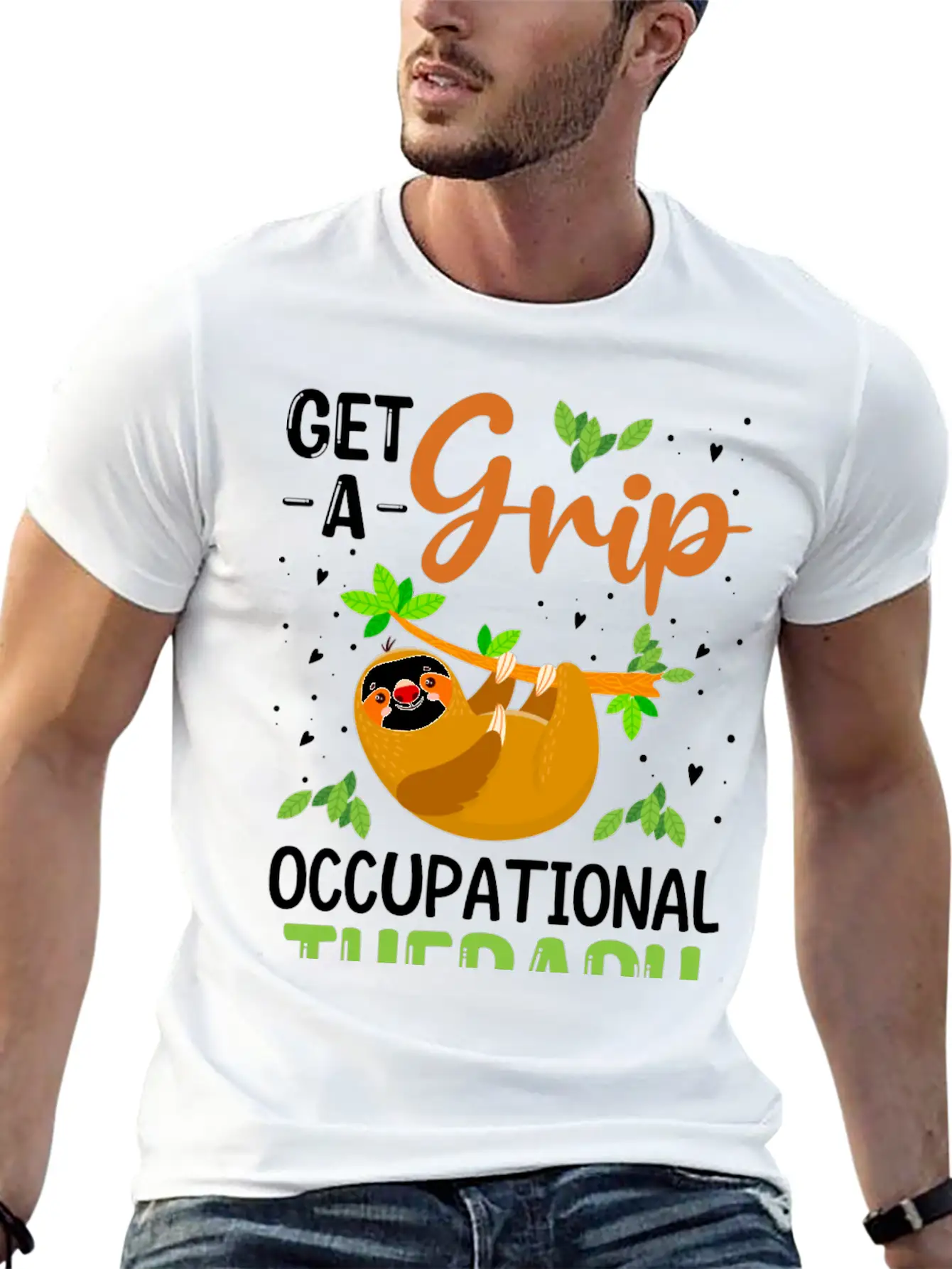Get A Grip Occupational Therapy, Funny Healthcare Breathable Soft Cotton T-Shirt – Timeless Casual Look