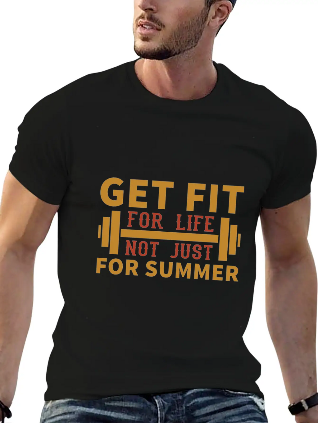 Get Fit For Life Not Just For Summer Breathable Graphic T-Shirt – Perfect For Casual Days