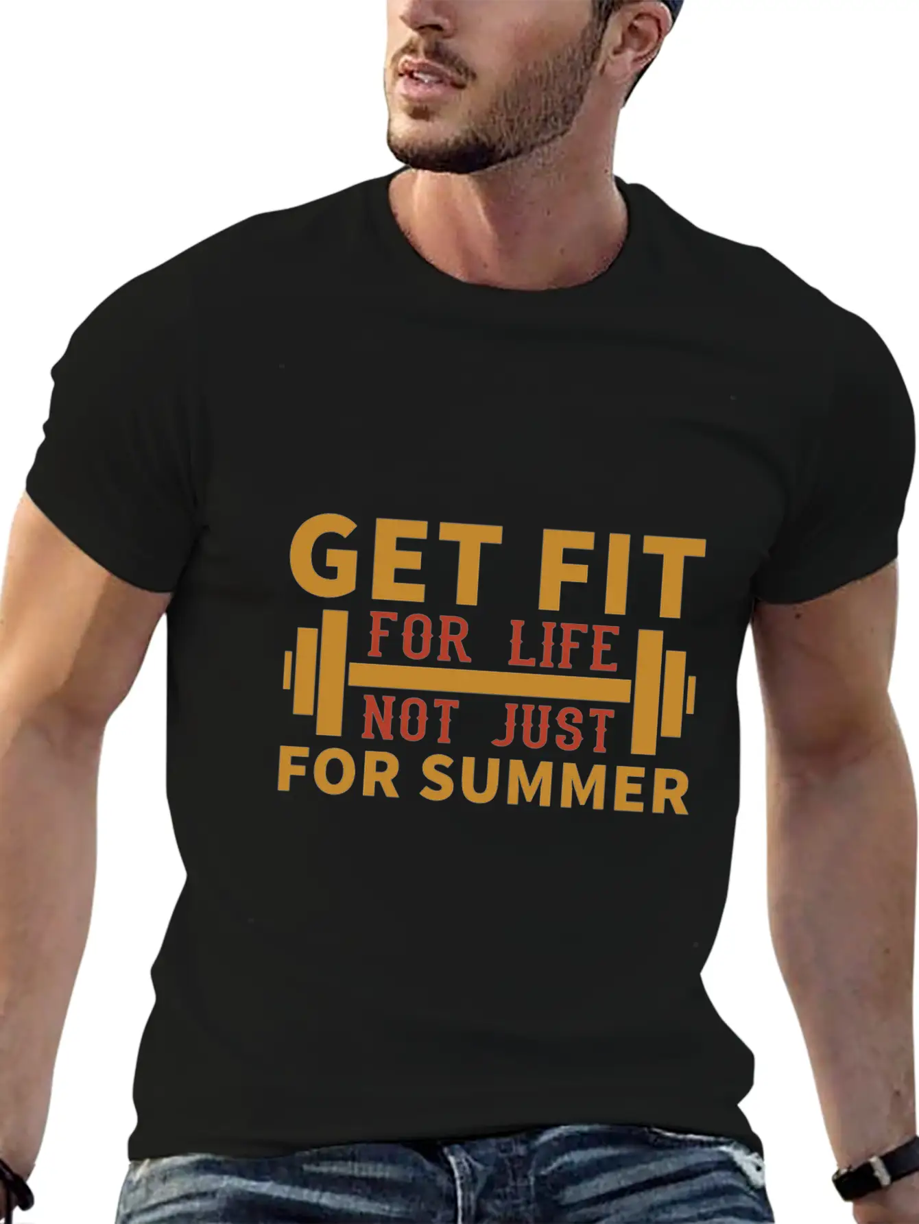 Get Fit For Life Not Just For Summer Breathable Graphic T-Shirt – Perfect For Casual Days