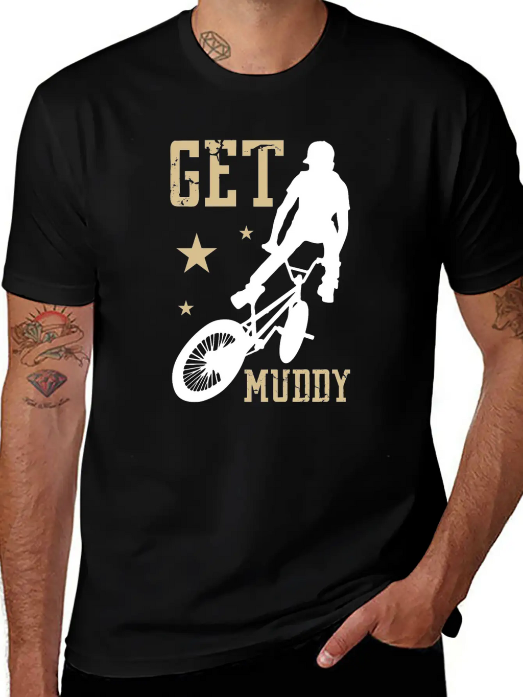Get Muddy Riding Bicycle Healthy Lifestyle Travel Basic Graphic T-Shirt – Daily Comfort In Soft Cotton