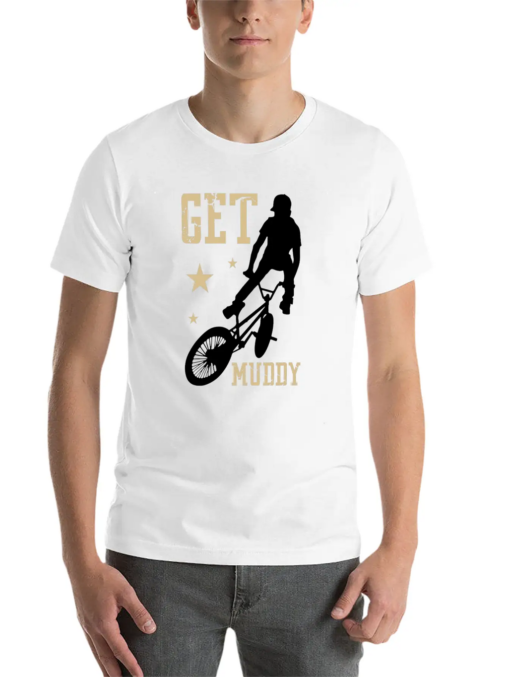 Get Muddy Riding Bicycle Healthy Lifestyle Travel Basic Graphic T-Shirt – Daily Comfort In Soft Cotton