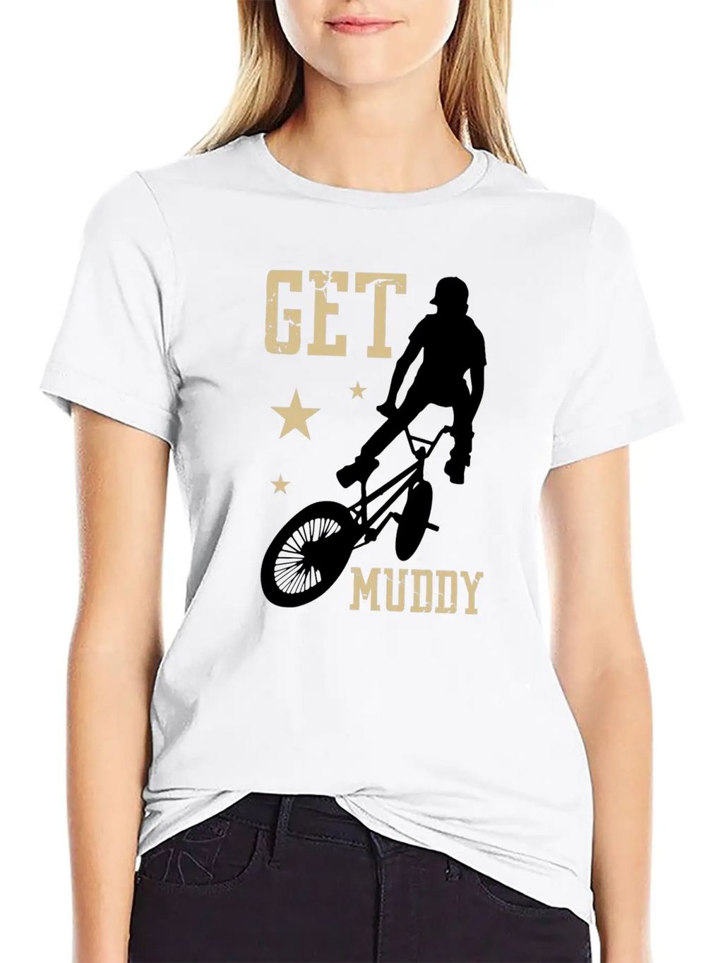 Get Muddy Riding Bicycle Healthy Lifestyle Travel Basic Graphic T-Shirt – Daily Comfort In Soft Cotton