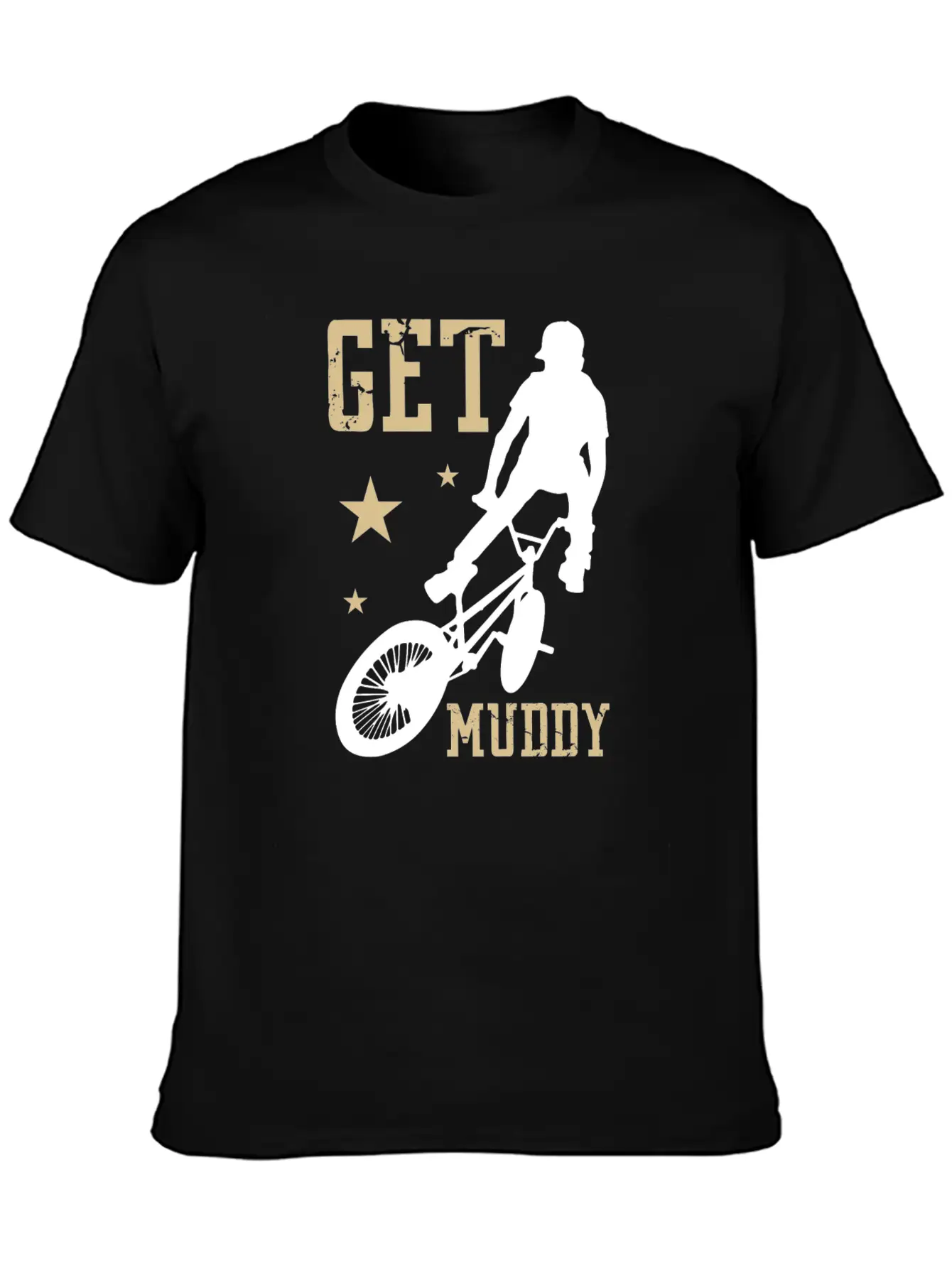 Get Muddy Riding Bicycle Healthy Lifestyle Travel Basic Graphic T-Shirt – Daily Comfort In Soft Cotton