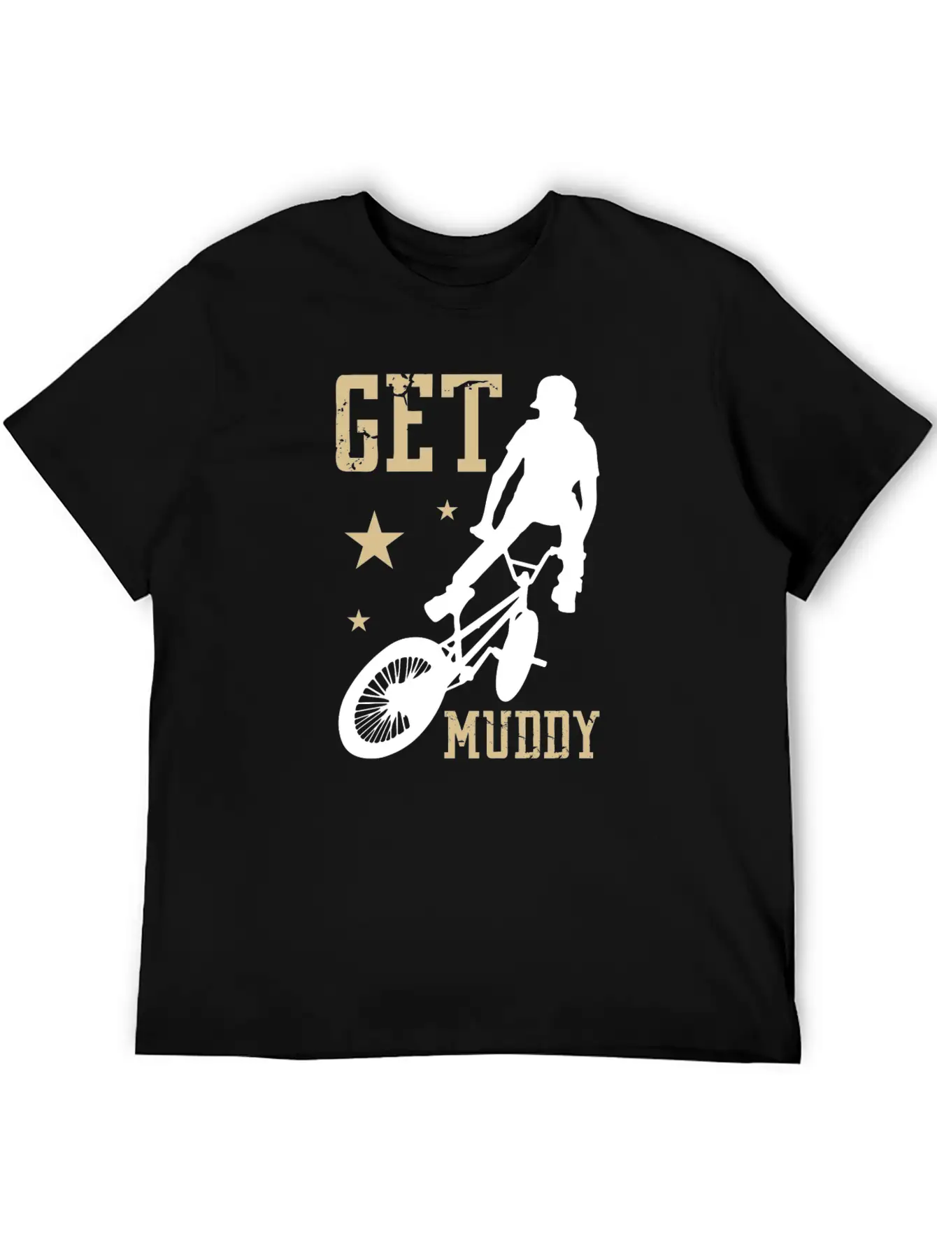Get Muddy Riding Bicycle Healthy Lifestyle Travel Basic Graphic T-Shirt – Daily Comfort In Soft Cotton