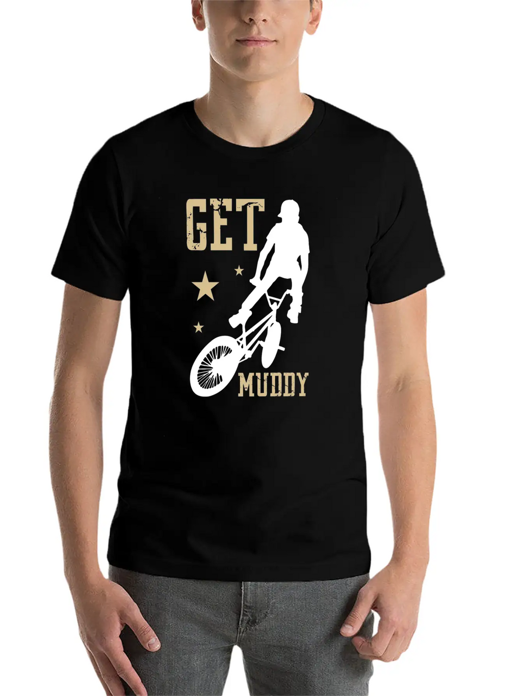 Get Muddy Riding Bicycle Healthy Lifestyle Travel Basic Graphic T-Shirt – Daily Comfort In Soft Cotton