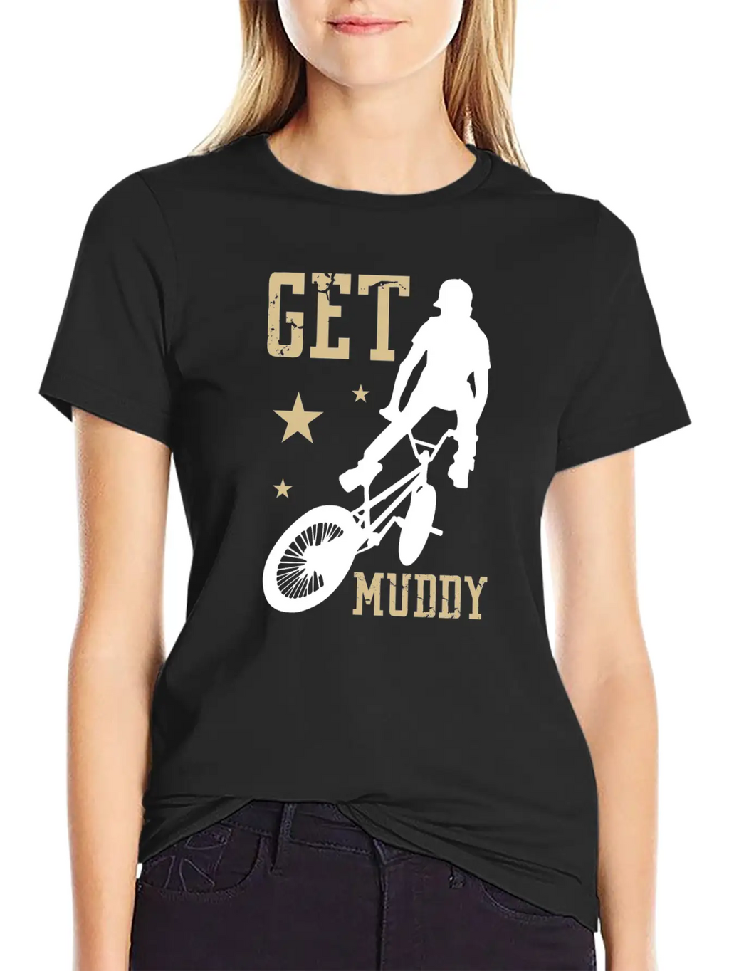 Get Muddy Riding Bicycle Healthy Lifestyle Travel Basic Graphic T-Shirt – Daily Comfort In Soft Cotton