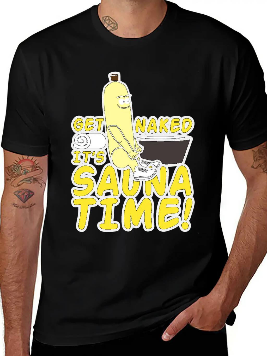 Get Naked It`s Saunatime Timeless Short Sleeve Tee – Comfy And Minimalist Design