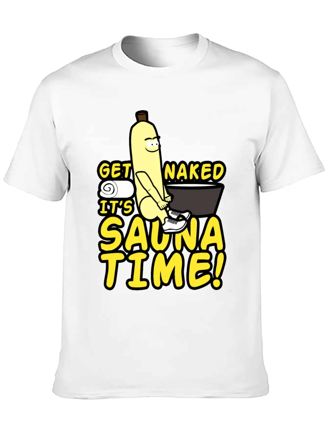 Get Naked It`s Saunatime Timeless Short Sleeve Tee – Comfy And Minimalist Design
