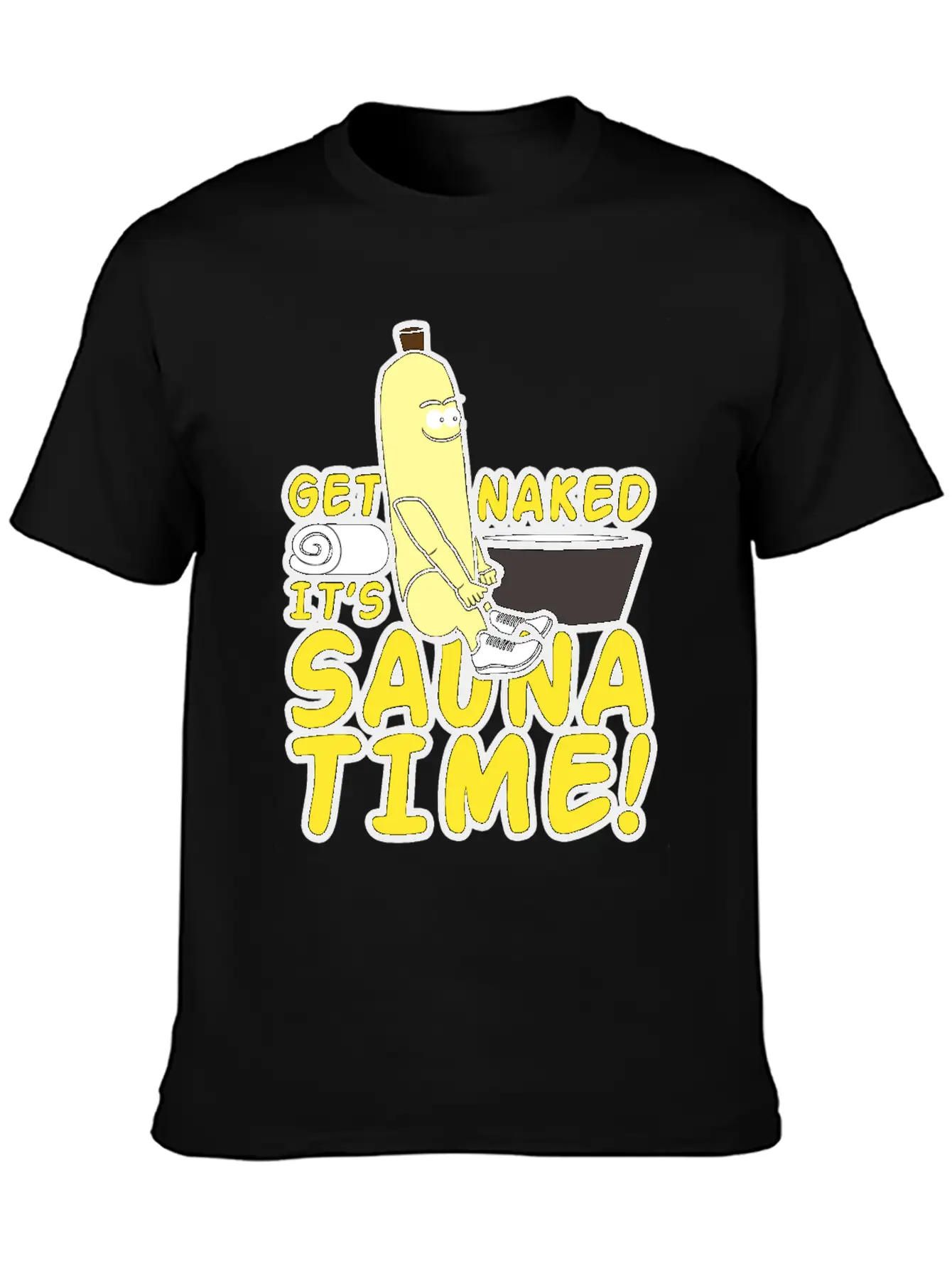 Get Naked It`s Saunatime Timeless Short Sleeve Tee – Comfy And Minimalist Design