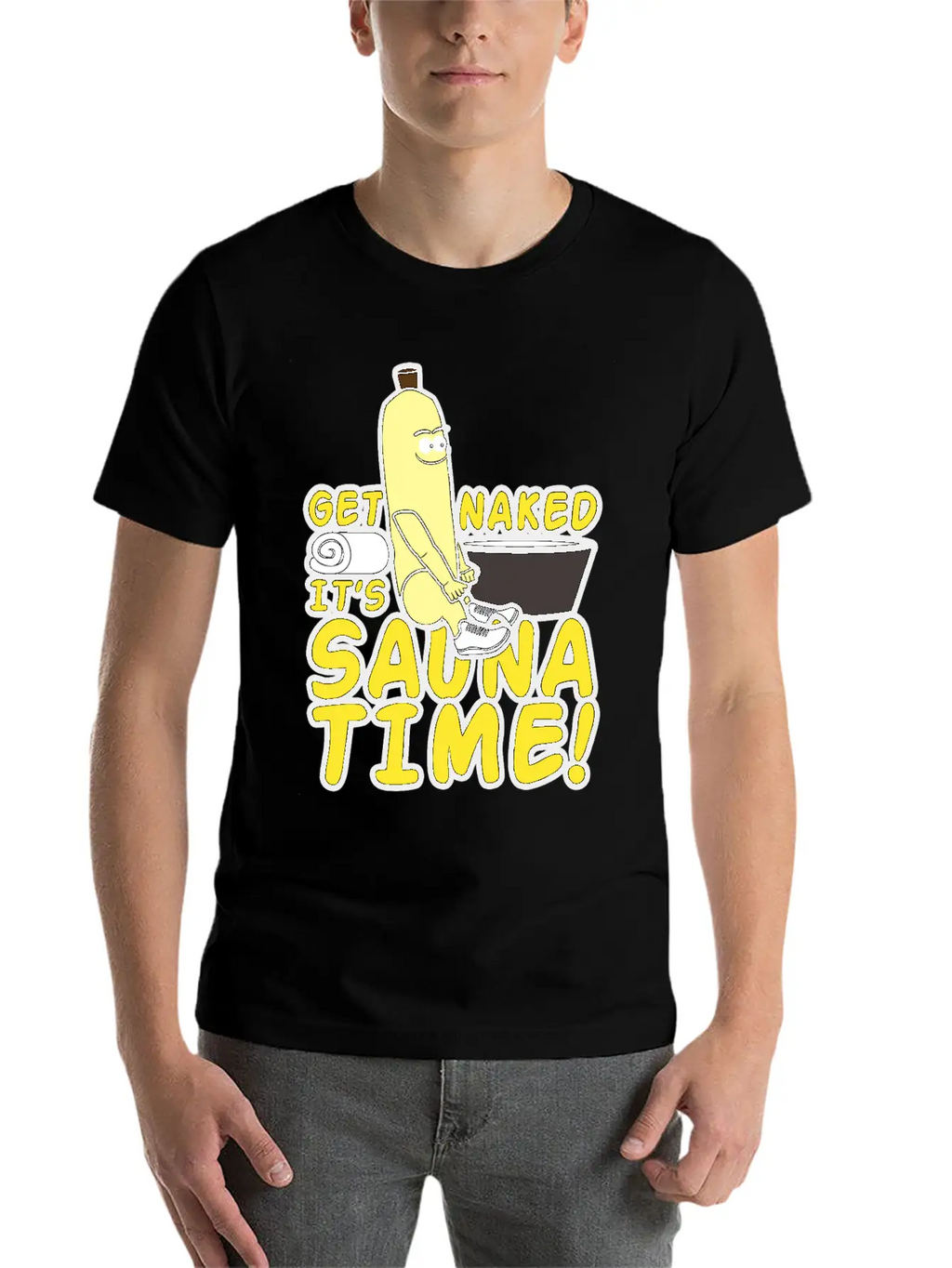 Get Naked It`s Saunatime Timeless Short Sleeve Tee – Comfy And Minimalist Design