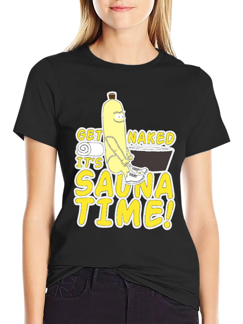 Get Naked It`s Saunatime Timeless Short Sleeve Tee – Comfy And Minimalist Design