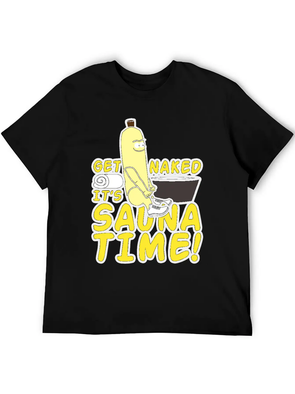 Get Naked It`s Saunatime Timeless Short Sleeve Tee – Comfy And Minimalist Design