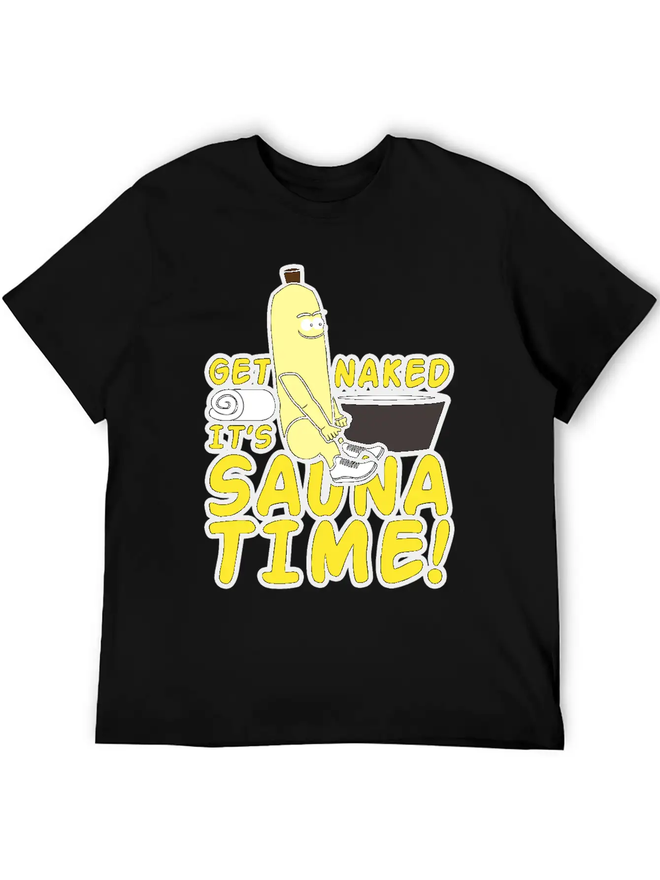Get Naked It`s Saunatime Timeless Short Sleeve Tee – Comfy And Minimalist Design