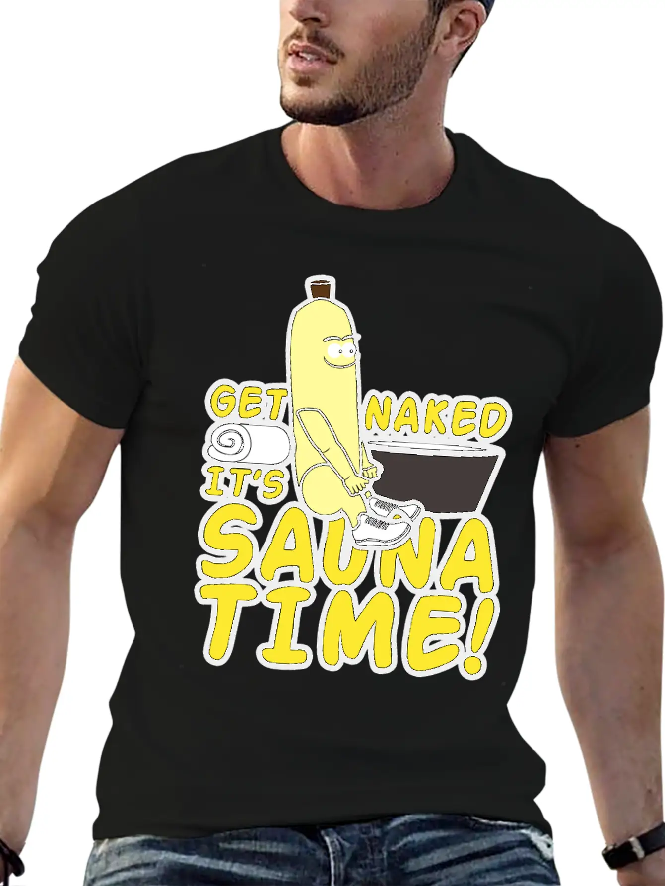 Get Naked It`s Saunatime Timeless Short Sleeve Tee – Comfy And Minimalist Design