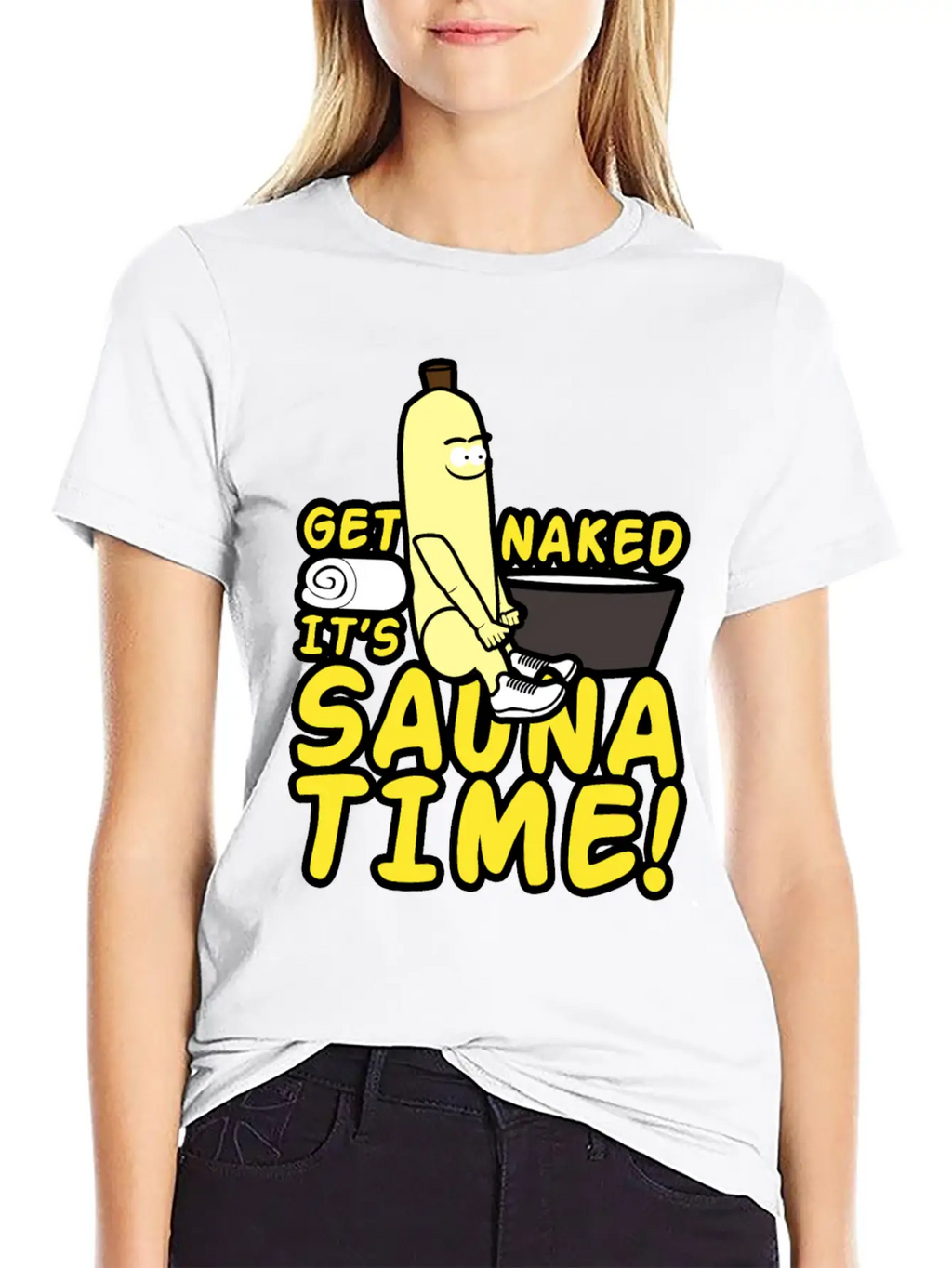 Get Naked It`s Saunatime Timeless Short Sleeve Tee – Comfy And Minimalist Design