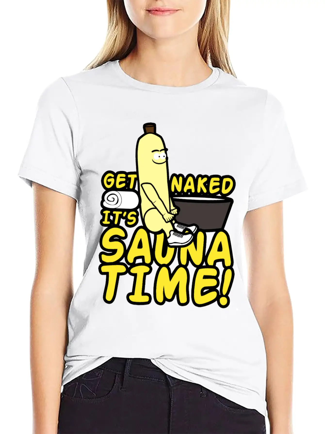 Get Naked It`s Saunatime Timeless Short Sleeve Tee – Comfy And Minimalist Design