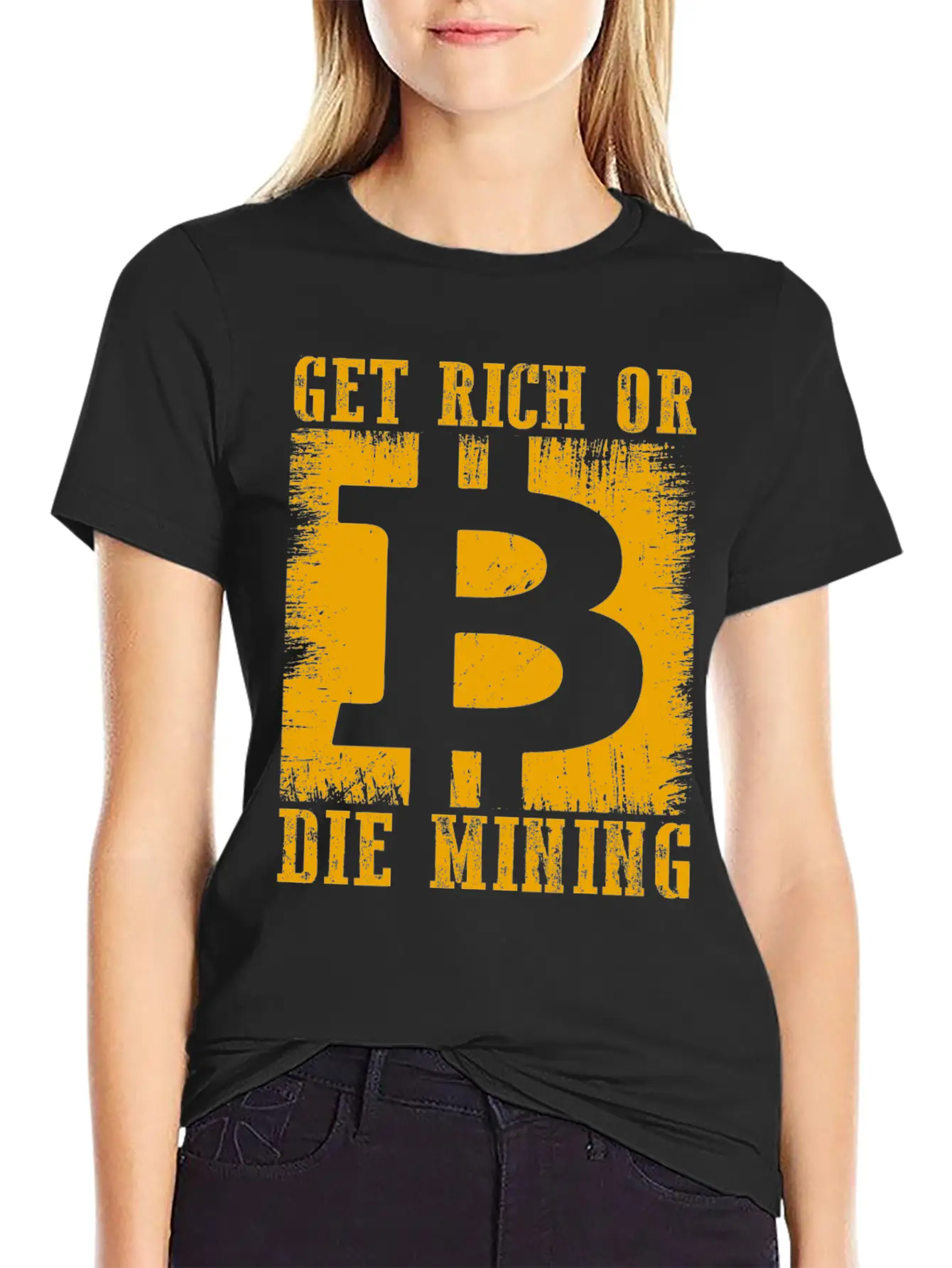 Get Rich Or Die Mining Basic Graphic T-Shirt – Daily Comfort In Soft Cotton