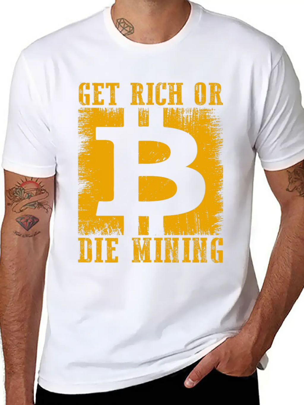 Get Rich Or Die Mining Basic Graphic T-Shirt – Daily Comfort In Soft Cotton