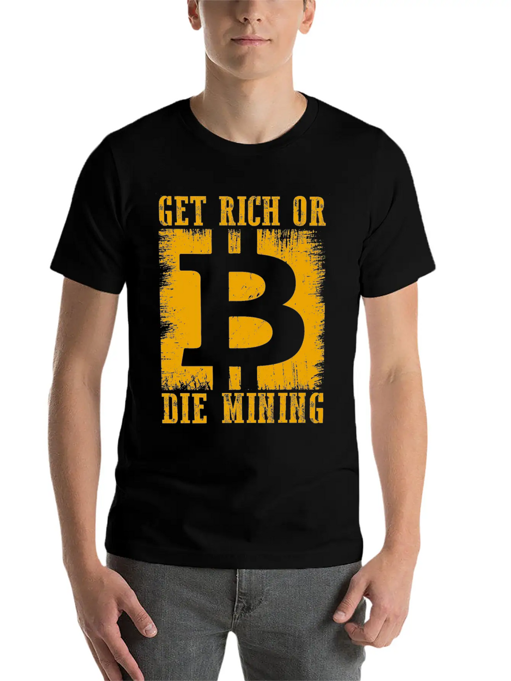 Get Rich Or Die Mining Basic Graphic T-Shirt – Daily Comfort In Soft Cotton
