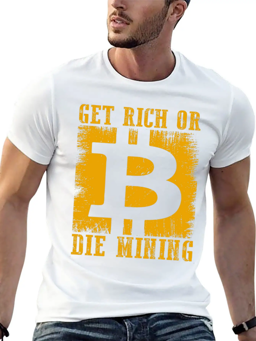 Get Rich Or Die Mining Basic Graphic T-Shirt – Daily Comfort In Soft Cotton